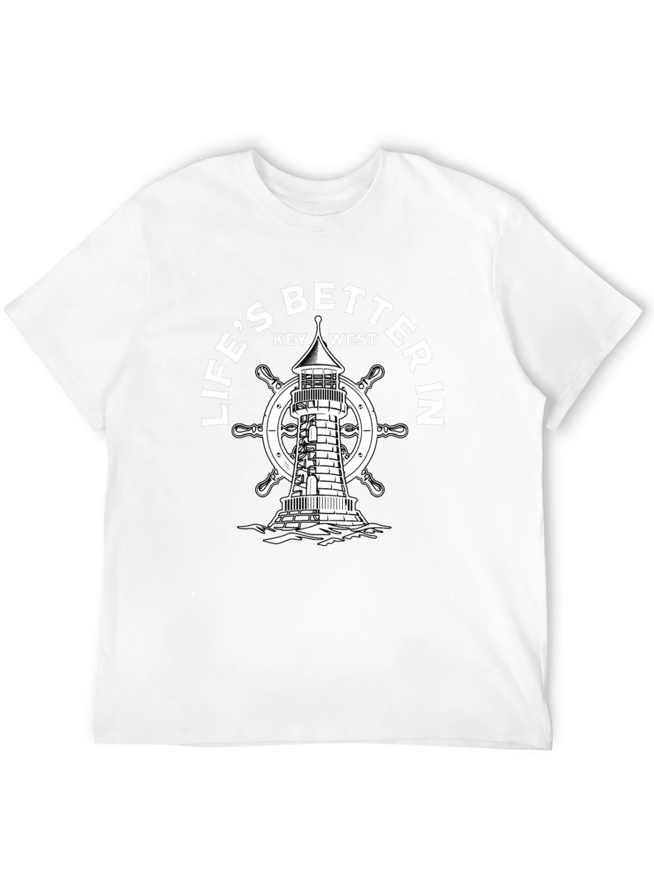 Lifes Better In Key West Lighthouse Black T-Shirt