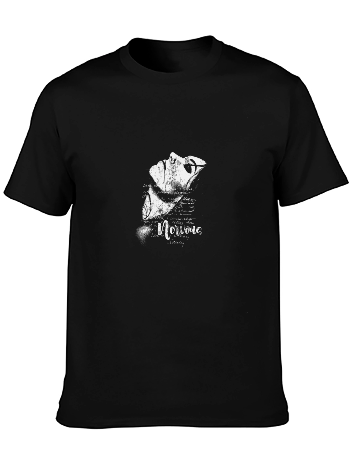 Nervous Graphic Print Black T-Shirt