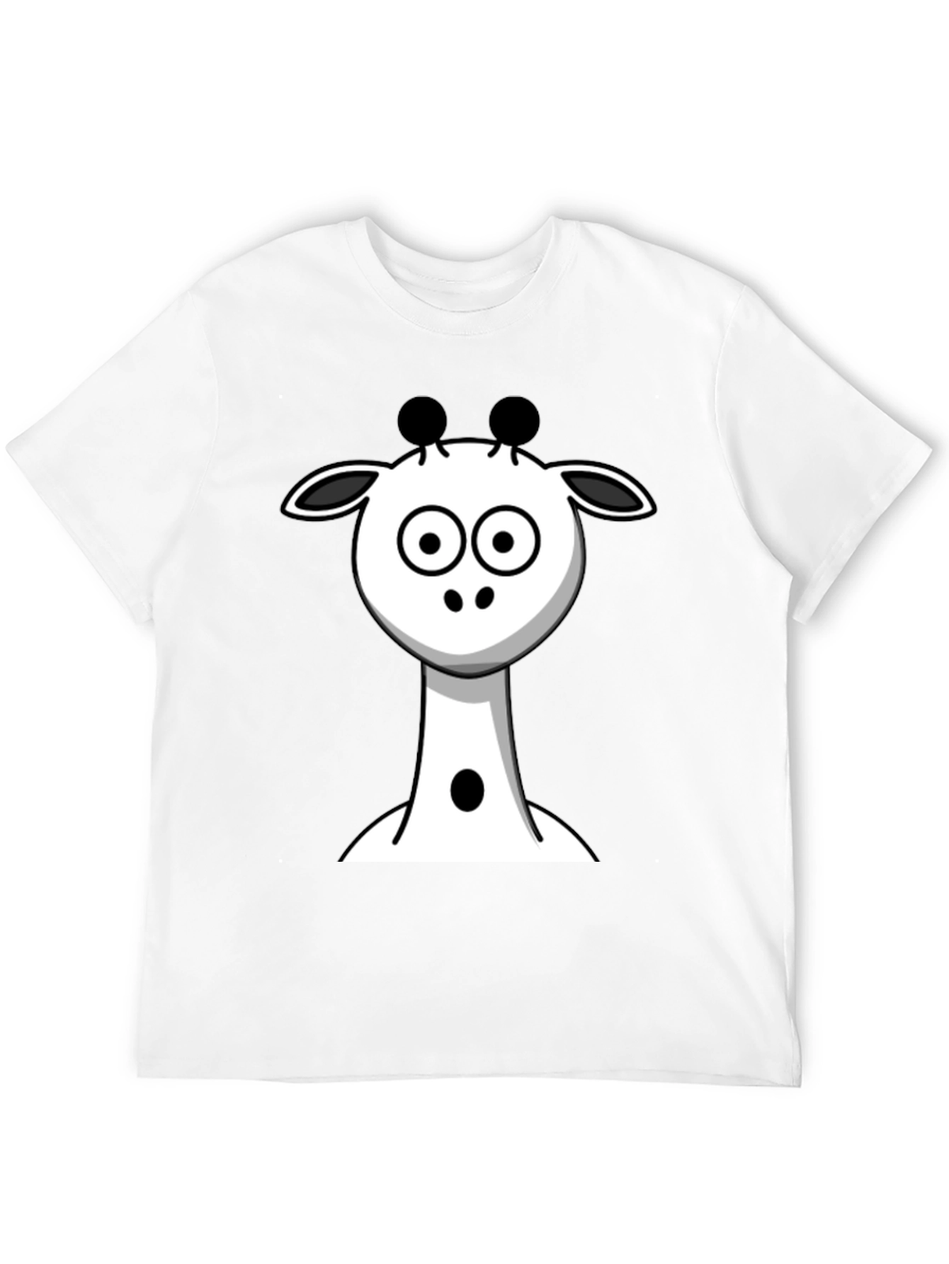 Cartoon Giraffe Black T-Shirt