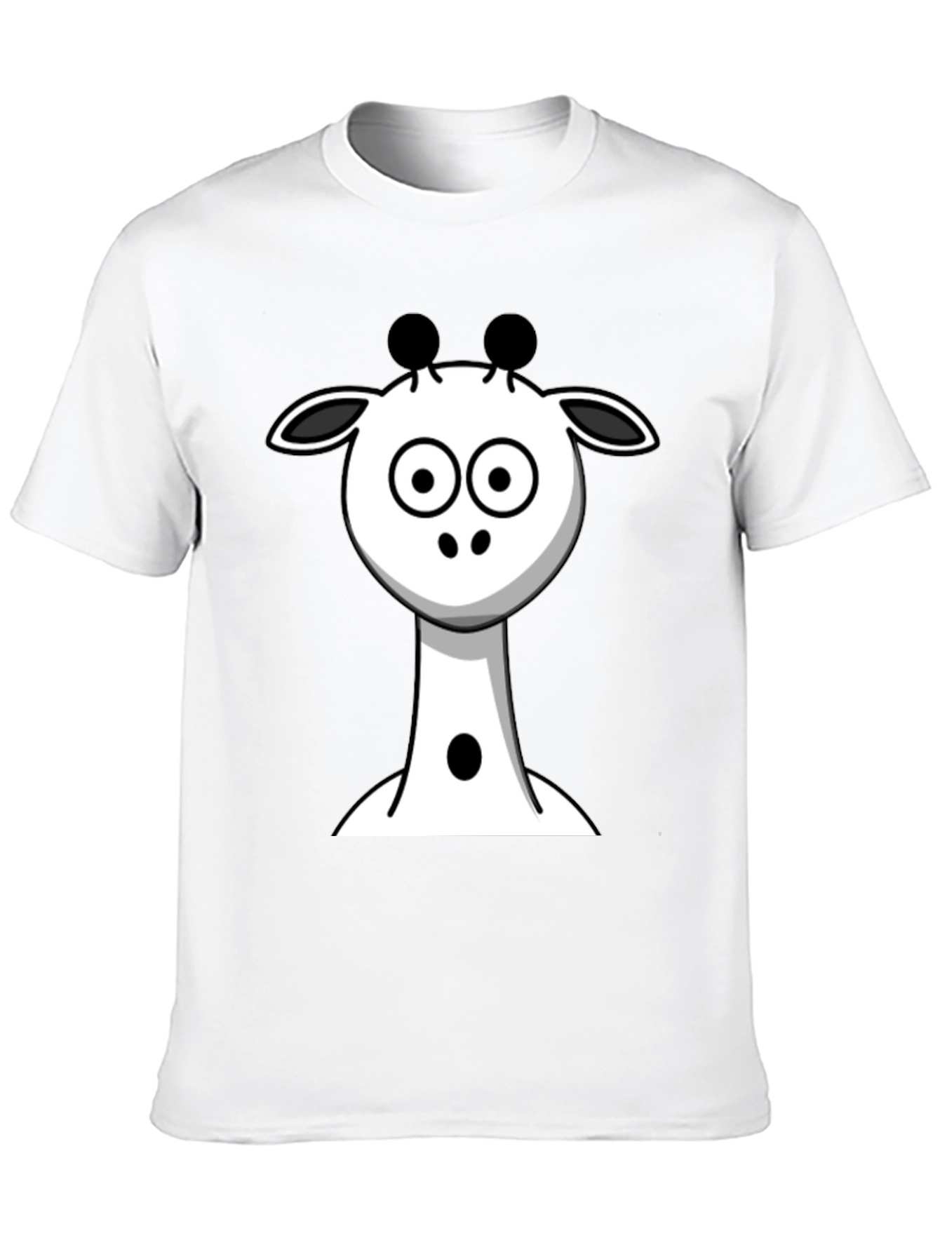Cartoon Giraffe Black T-Shirt
