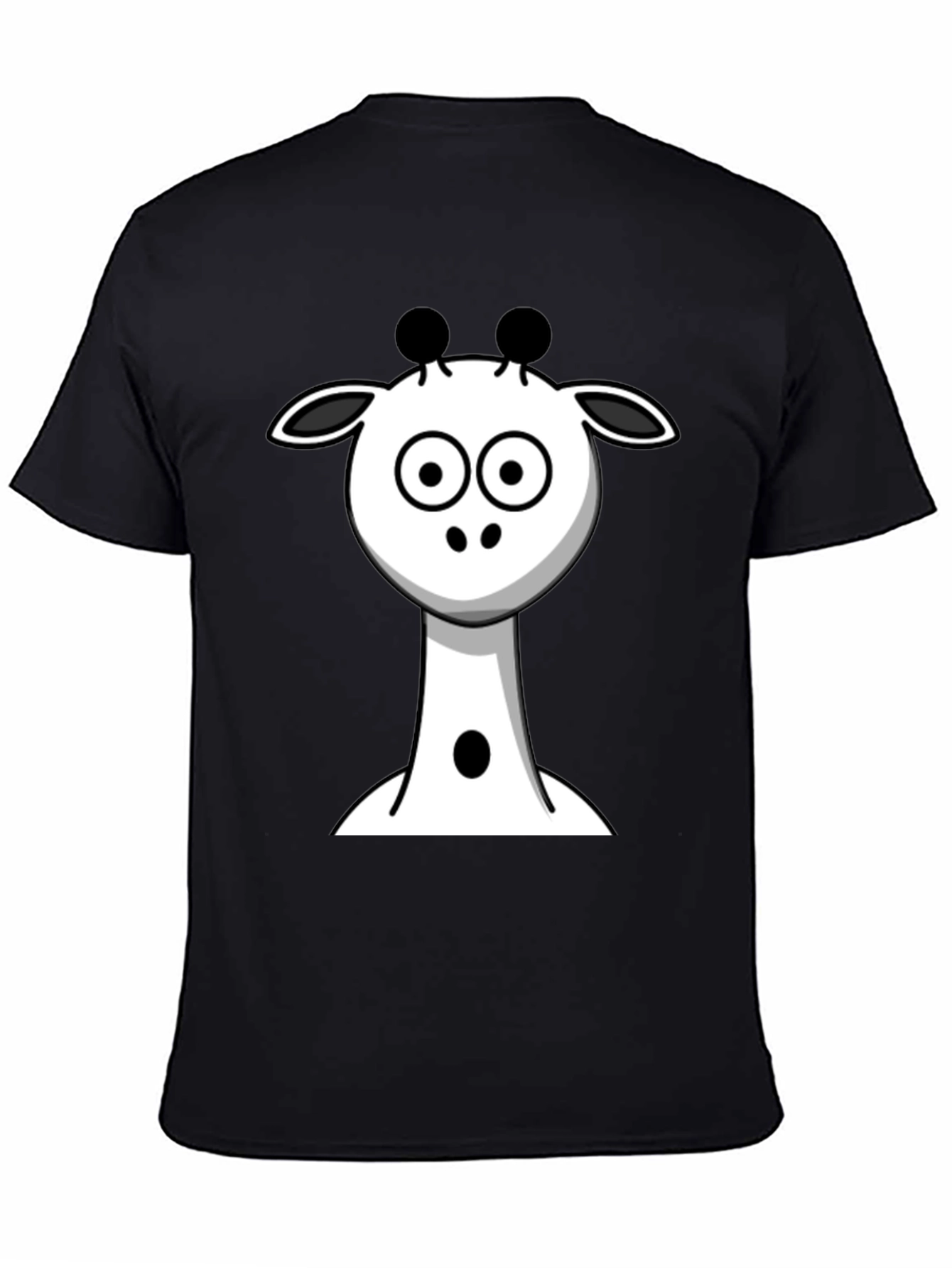 Cartoon Giraffe Black T-Shirt