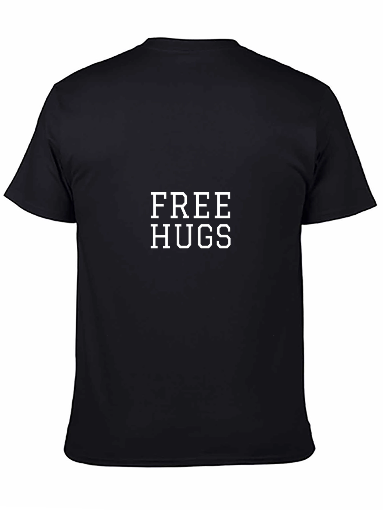 Free Hugs Black Crew Neck T-Shirt