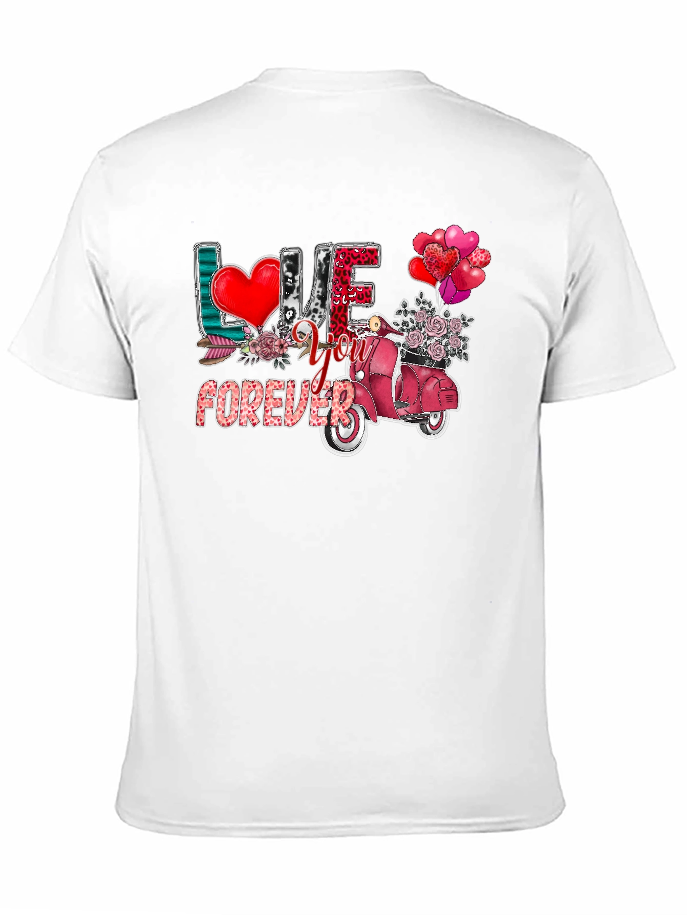 Love You Forever Valentines Day Scooter Graphic Tee