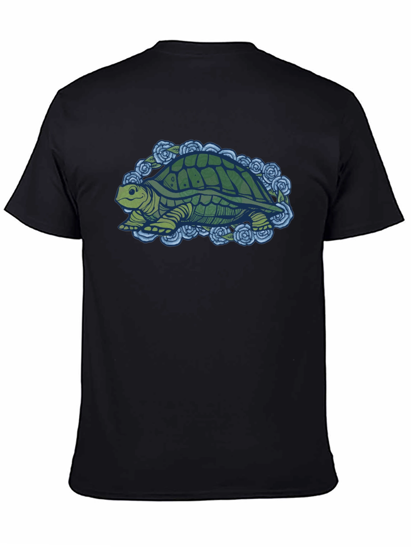 Turtle & Roses Graphic T-Shirt - Black