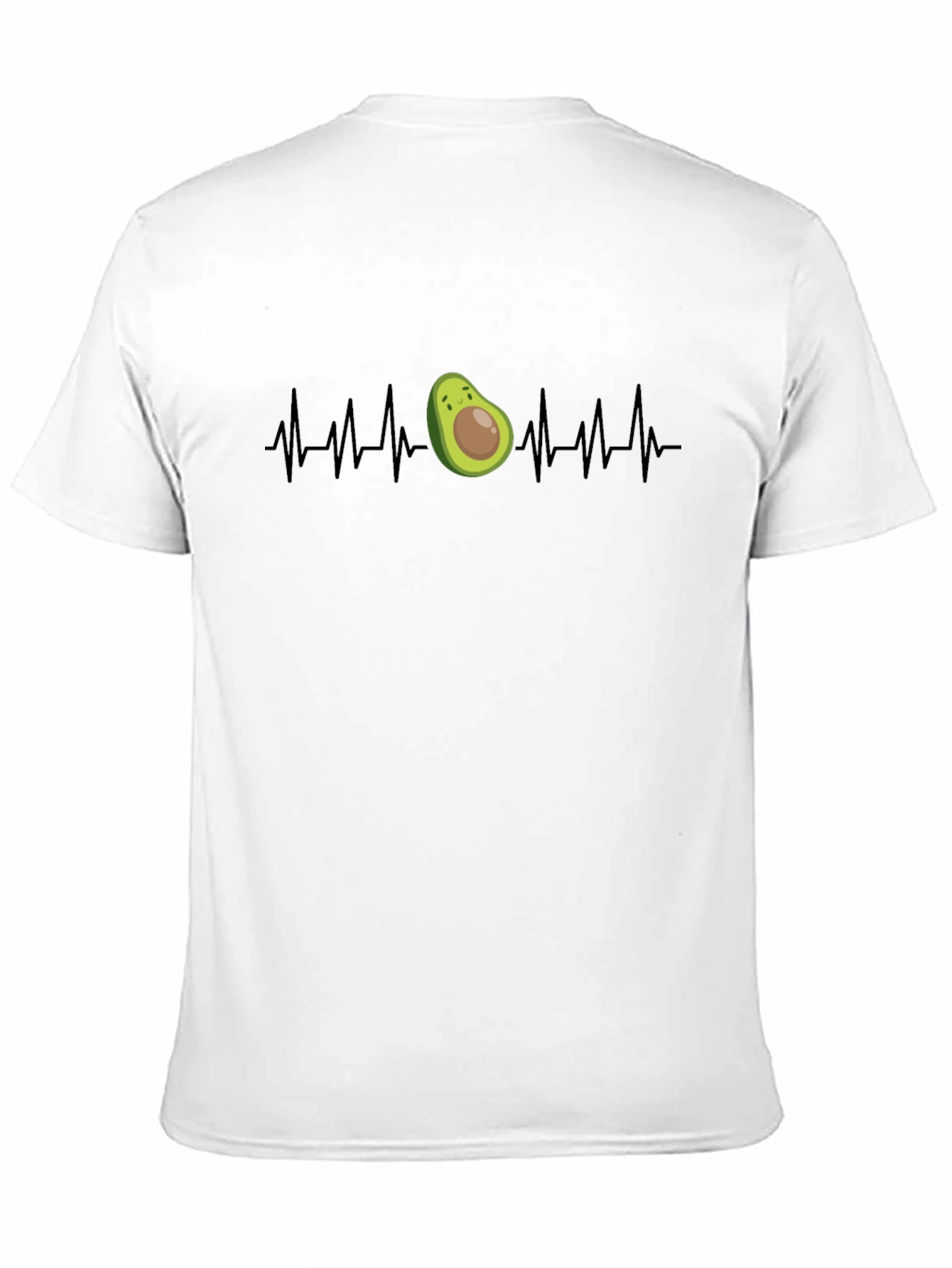 Avocado Heartbeat Graphic Tee - Black Cotton T-Shirt