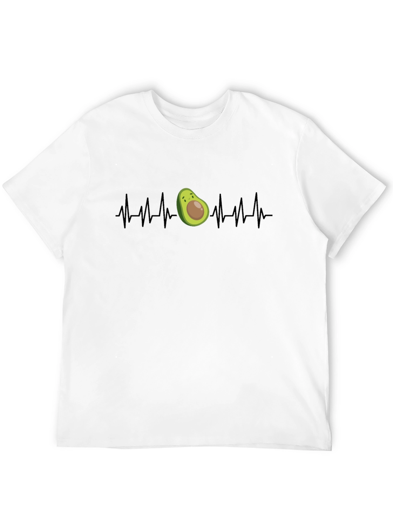Avocado Heartbeat Graphic Tee - Black Cotton T-Shirt