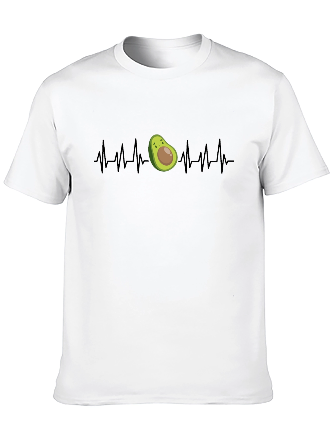 Avocado Heartbeat Graphic Tee - Black Cotton T-Shirt