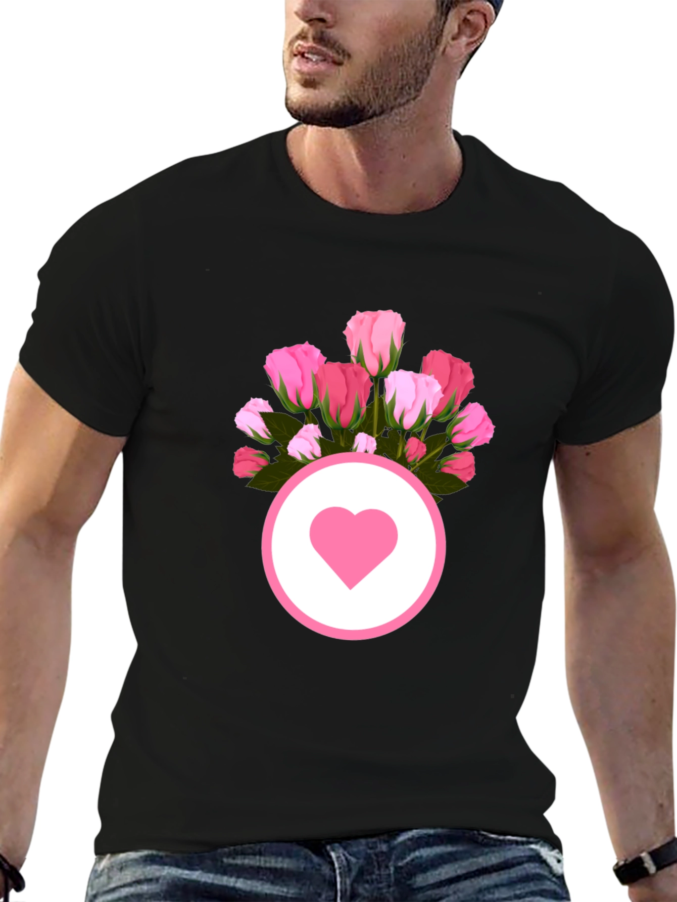 Floral Heart Graphic Tee - Stylish Casual Wear