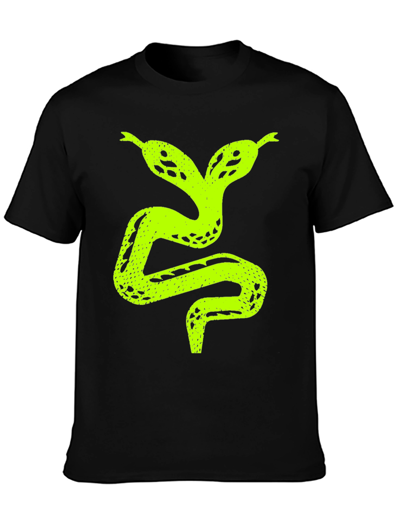 Two-Headed Snake Graphic T-Shirt - Black