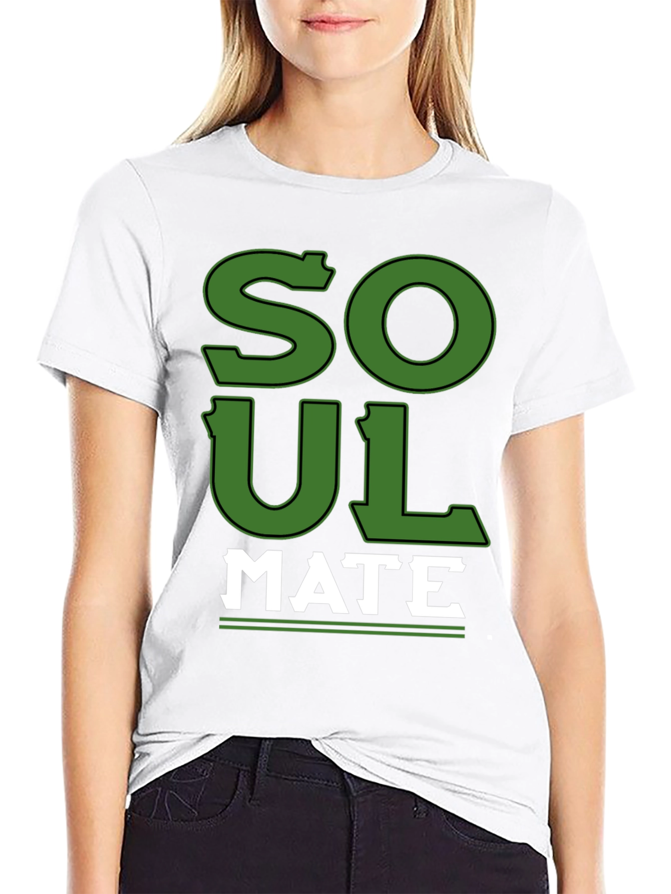 Soul Mate Graphic Print Black T-Shirt