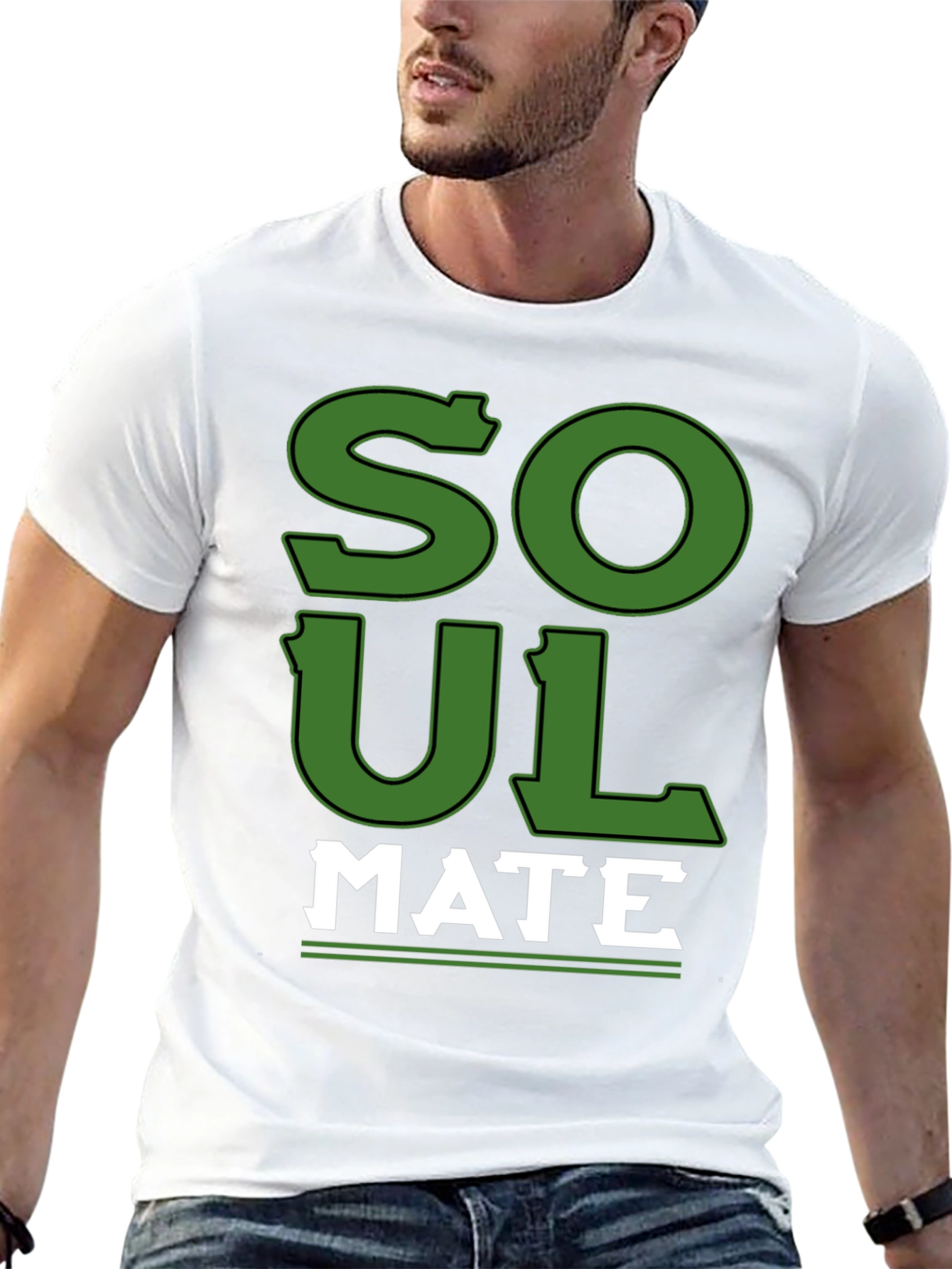 Soul Mate Graphic Print Black T-Shirt