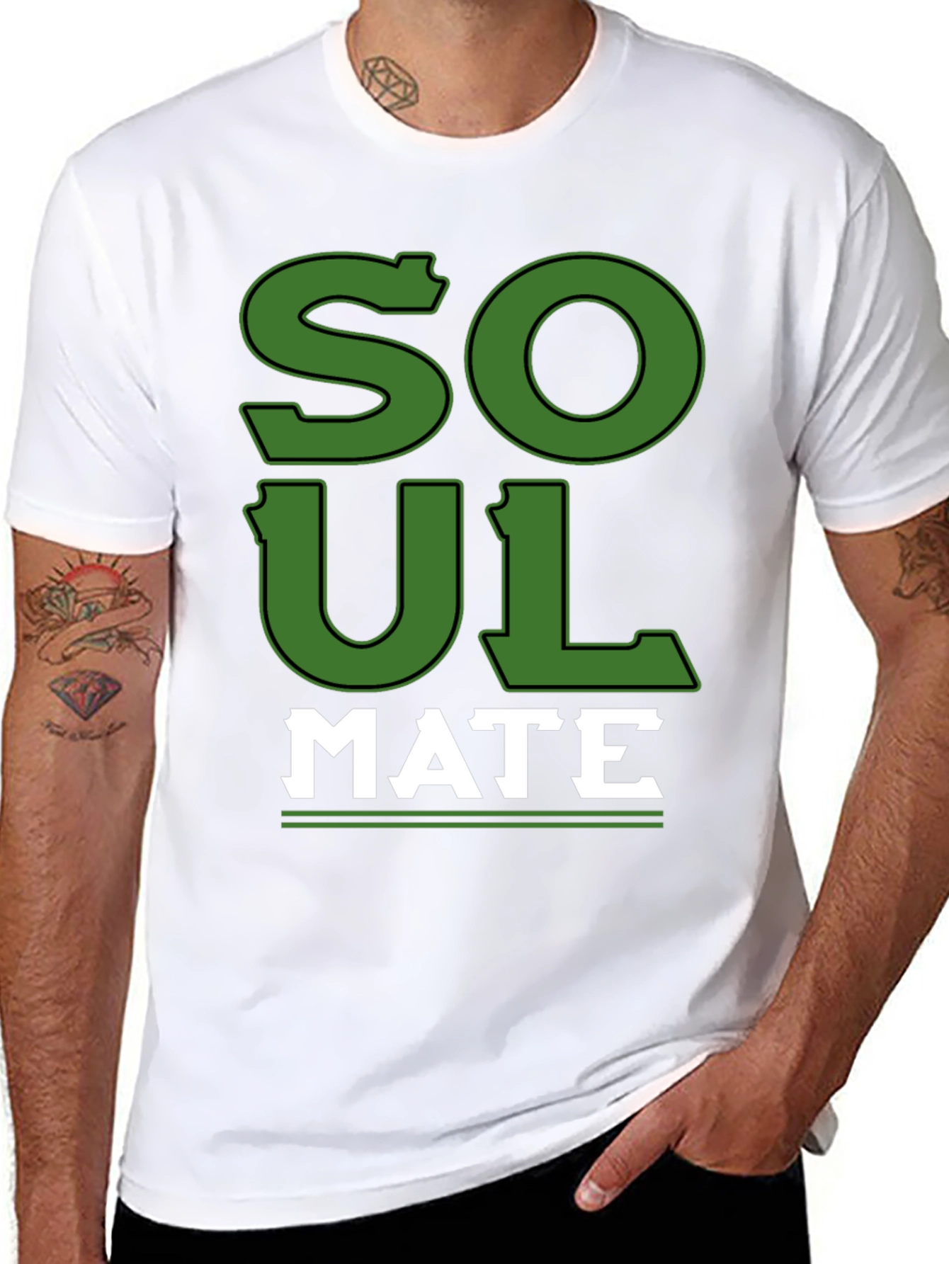Soul Mate Graphic Print Black T-Shirt
