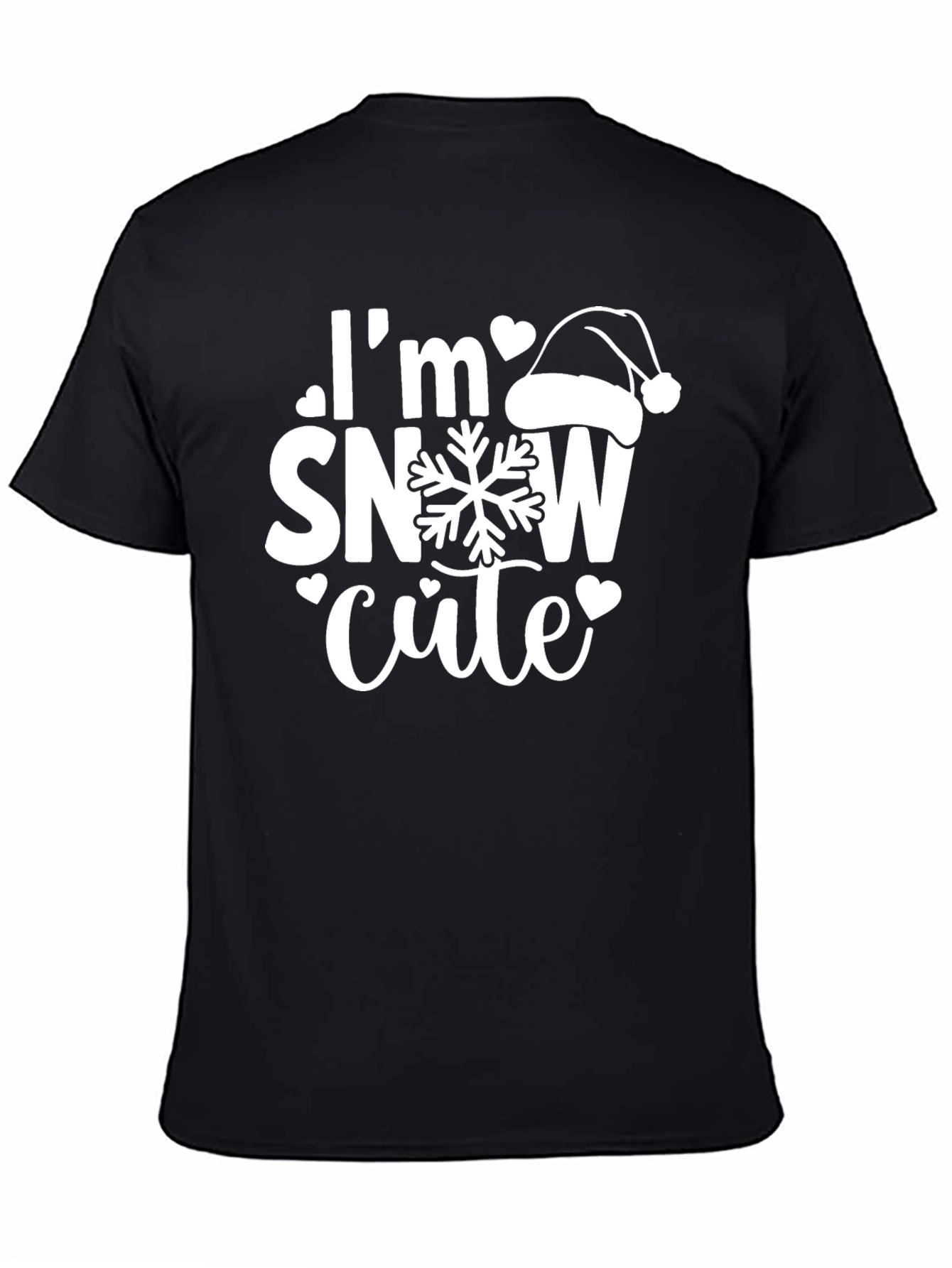 Im Snow Cute Black Graphic T-Shirt