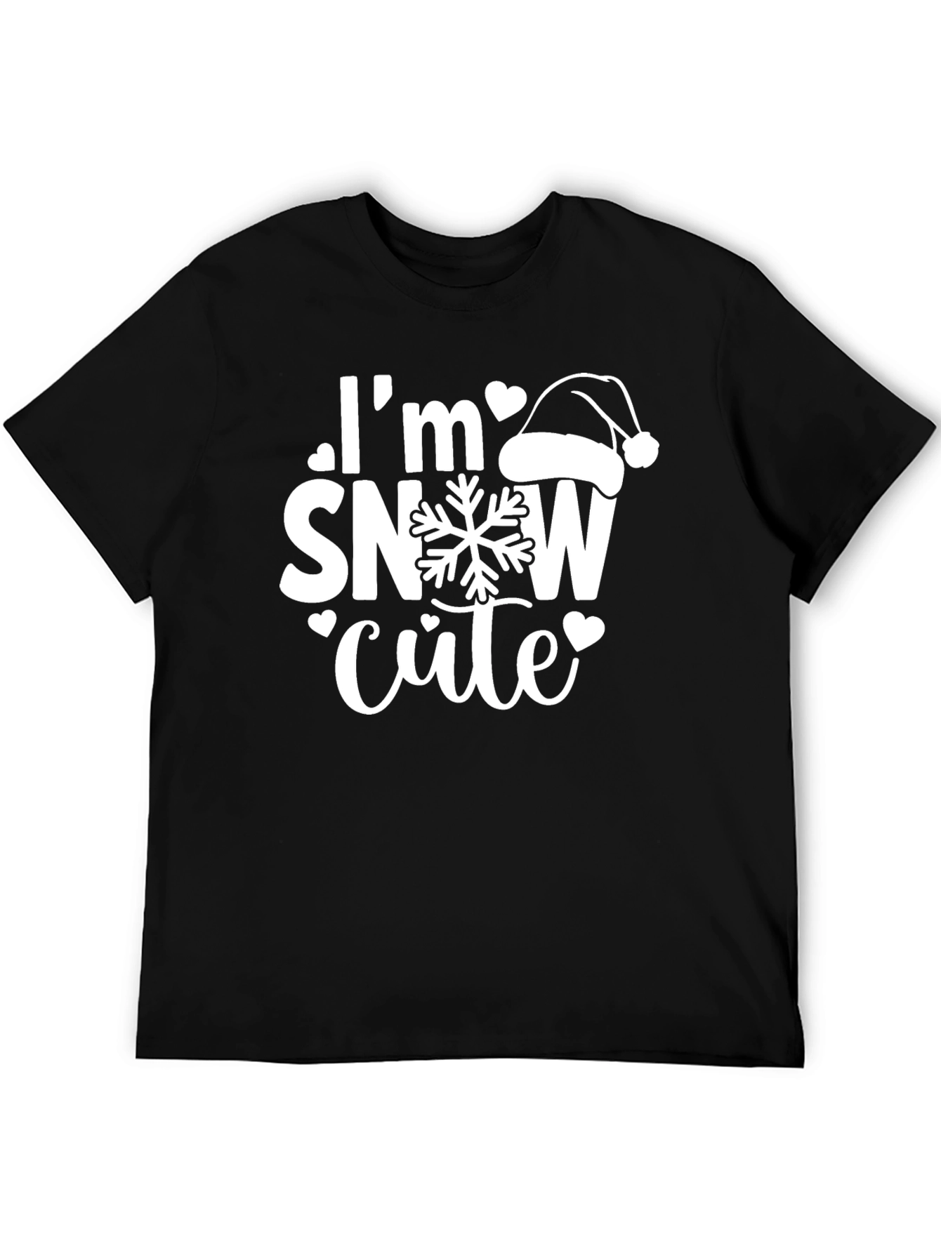 Im Snow Cute Black Graphic T-Shirt