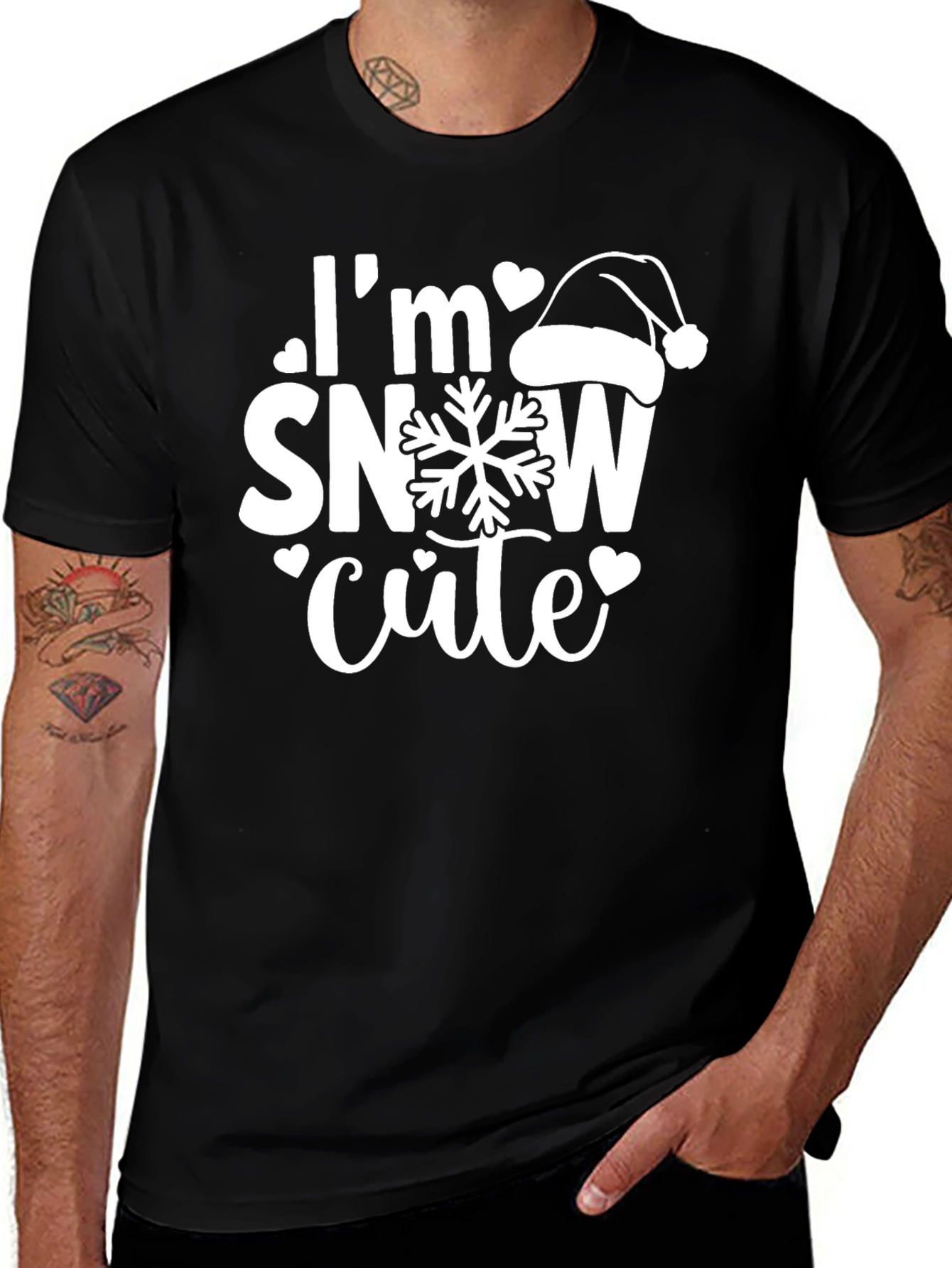 Im Snow Cute Black Graphic T-Shirt