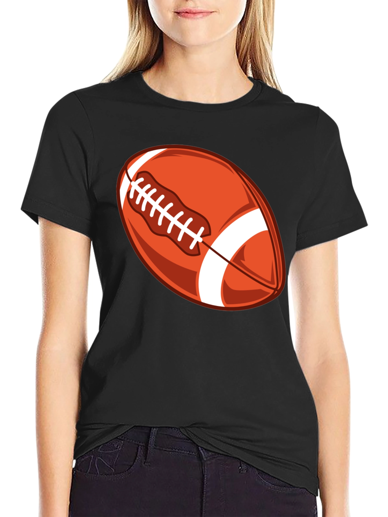 Football Graphic Black T-Shirt
