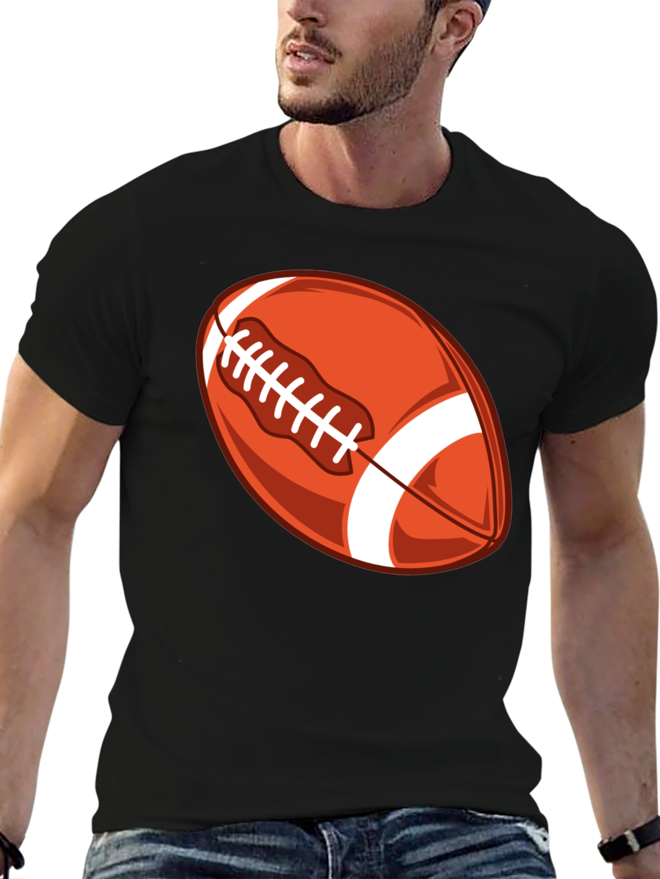 Football Graphic Black T-Shirt