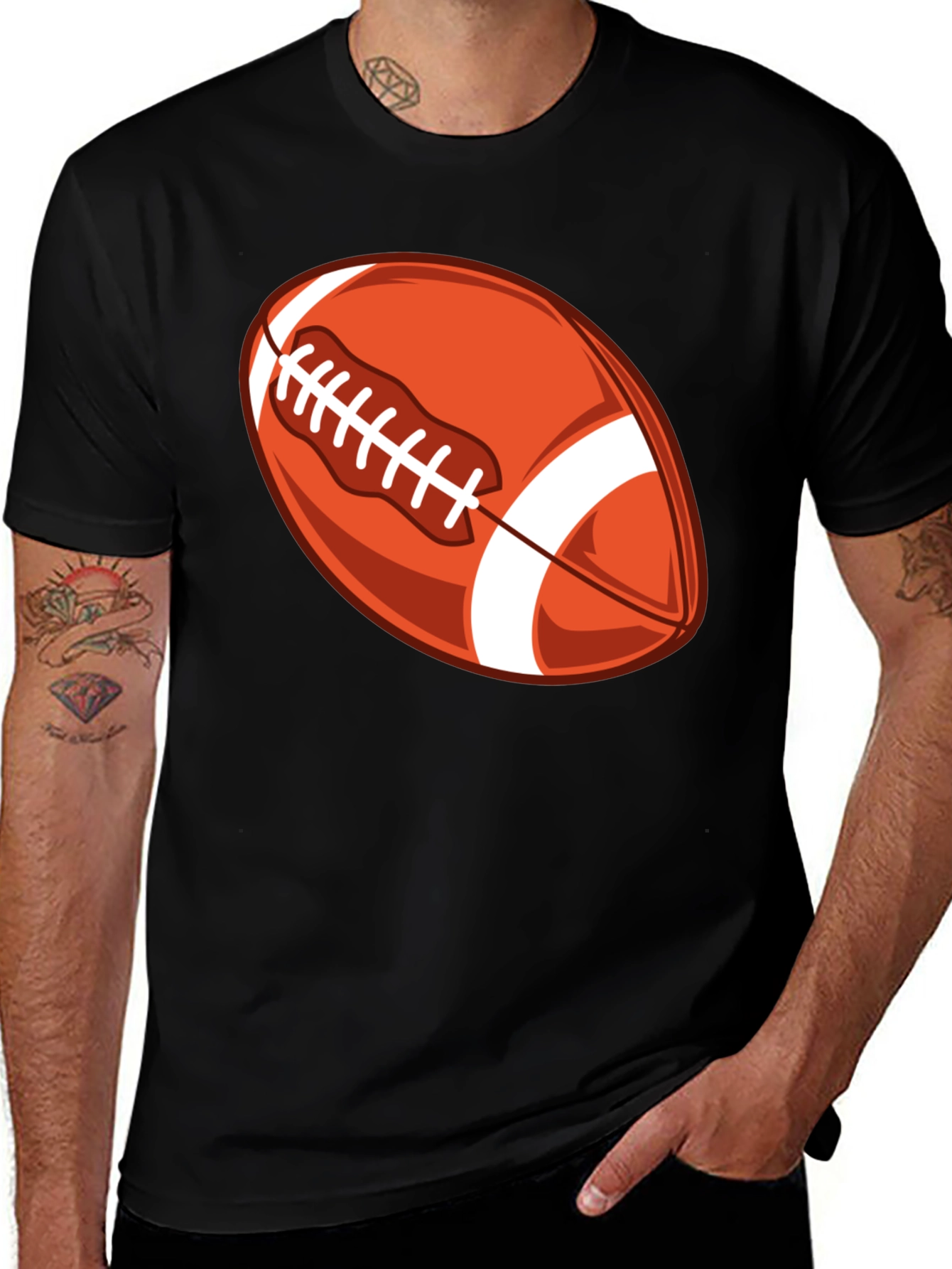Football Graphic Black T-Shirt