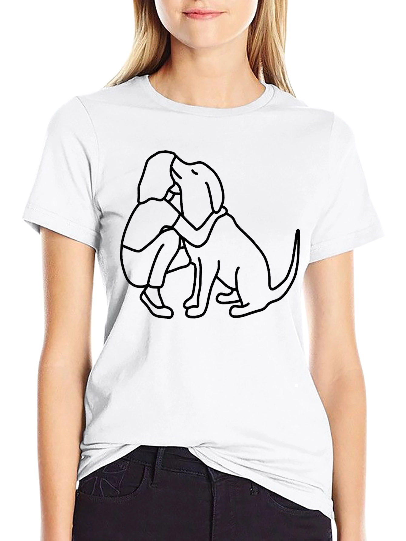 Minimalist Dog Lover T-Shirt - Black