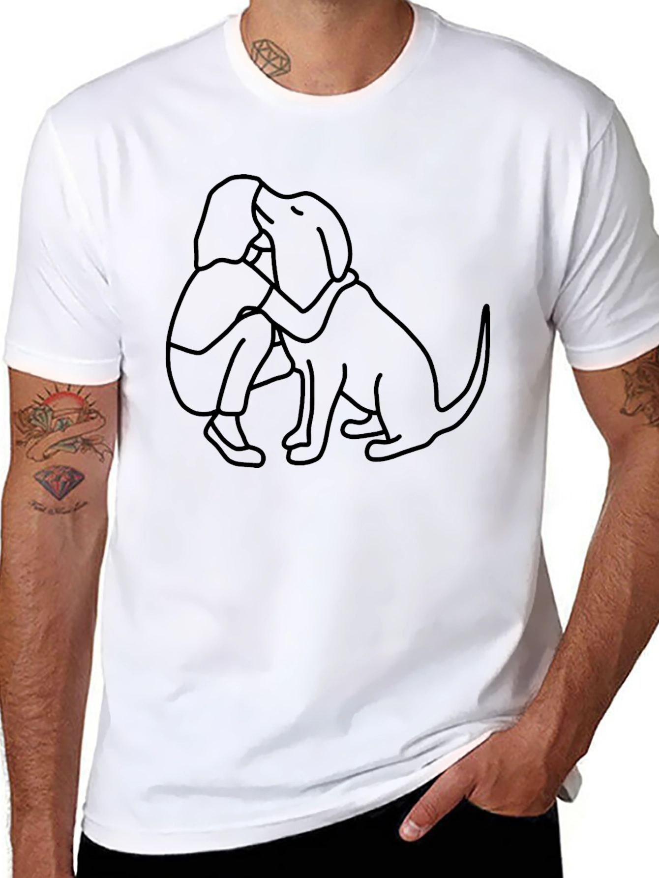 Minimalist Dog Lover T-Shirt - Black