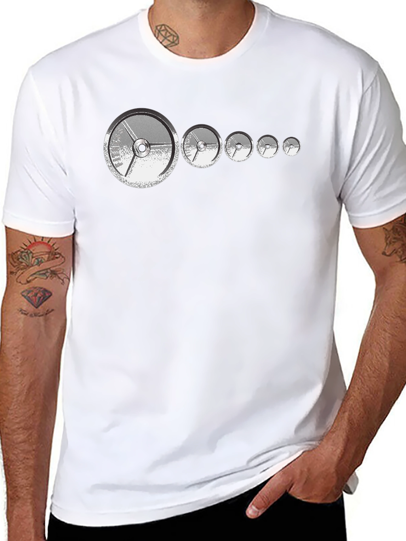 Fitness Weights Graphic Tee - Black Mens