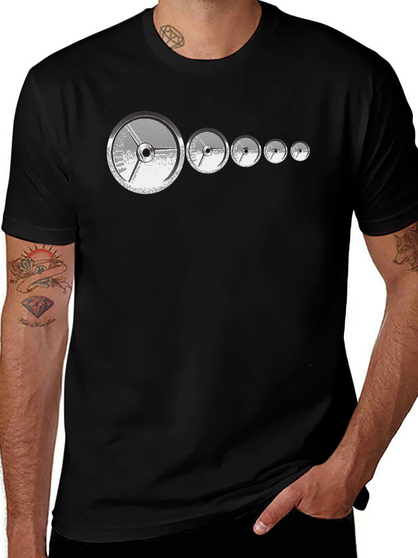 Fitness Weights Graphic Tee - Black Mens