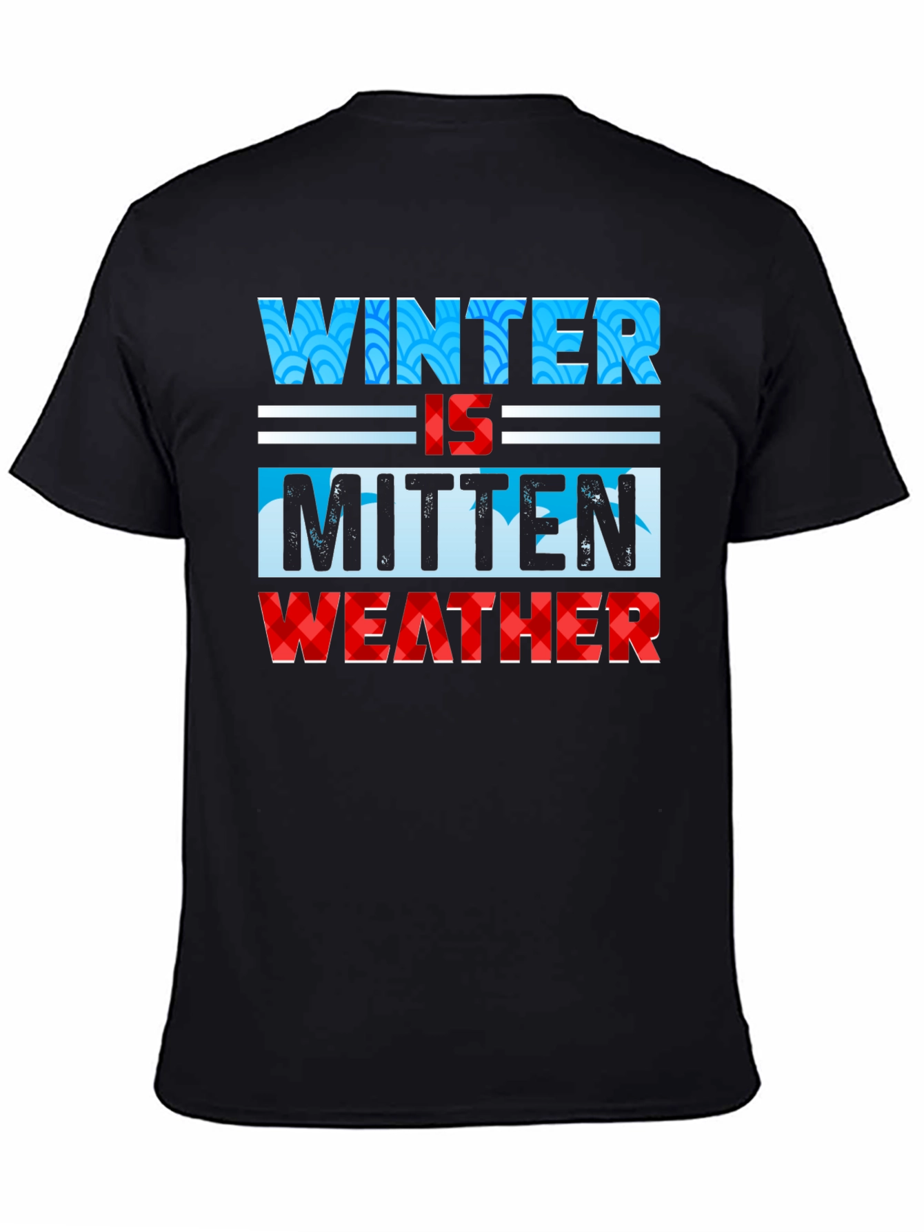 Winter Mitten Weather Black Graphic T-Shirt