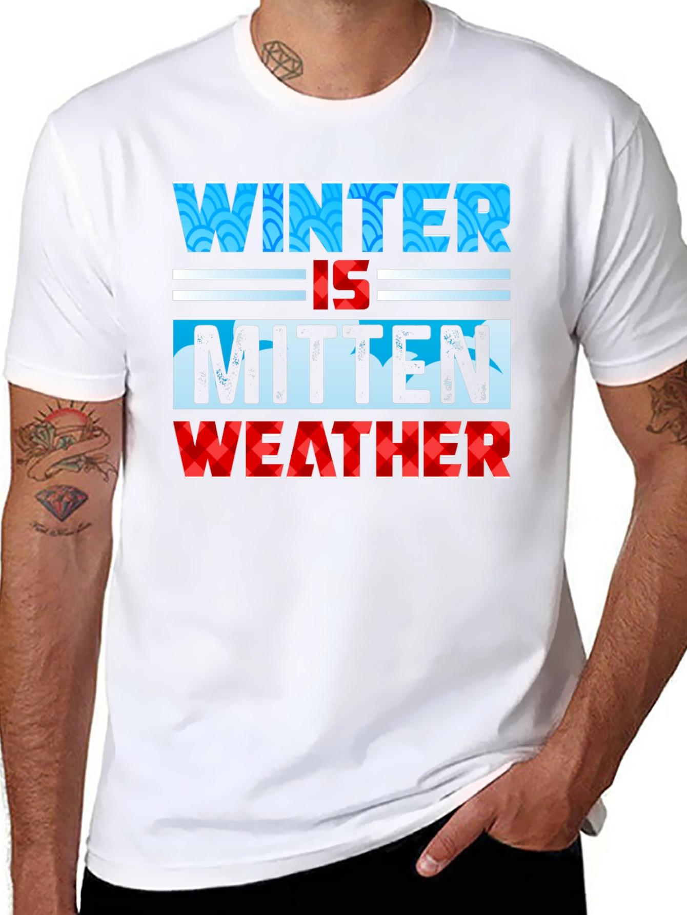 Winter Mitten Weather Black Graphic T-Shirt