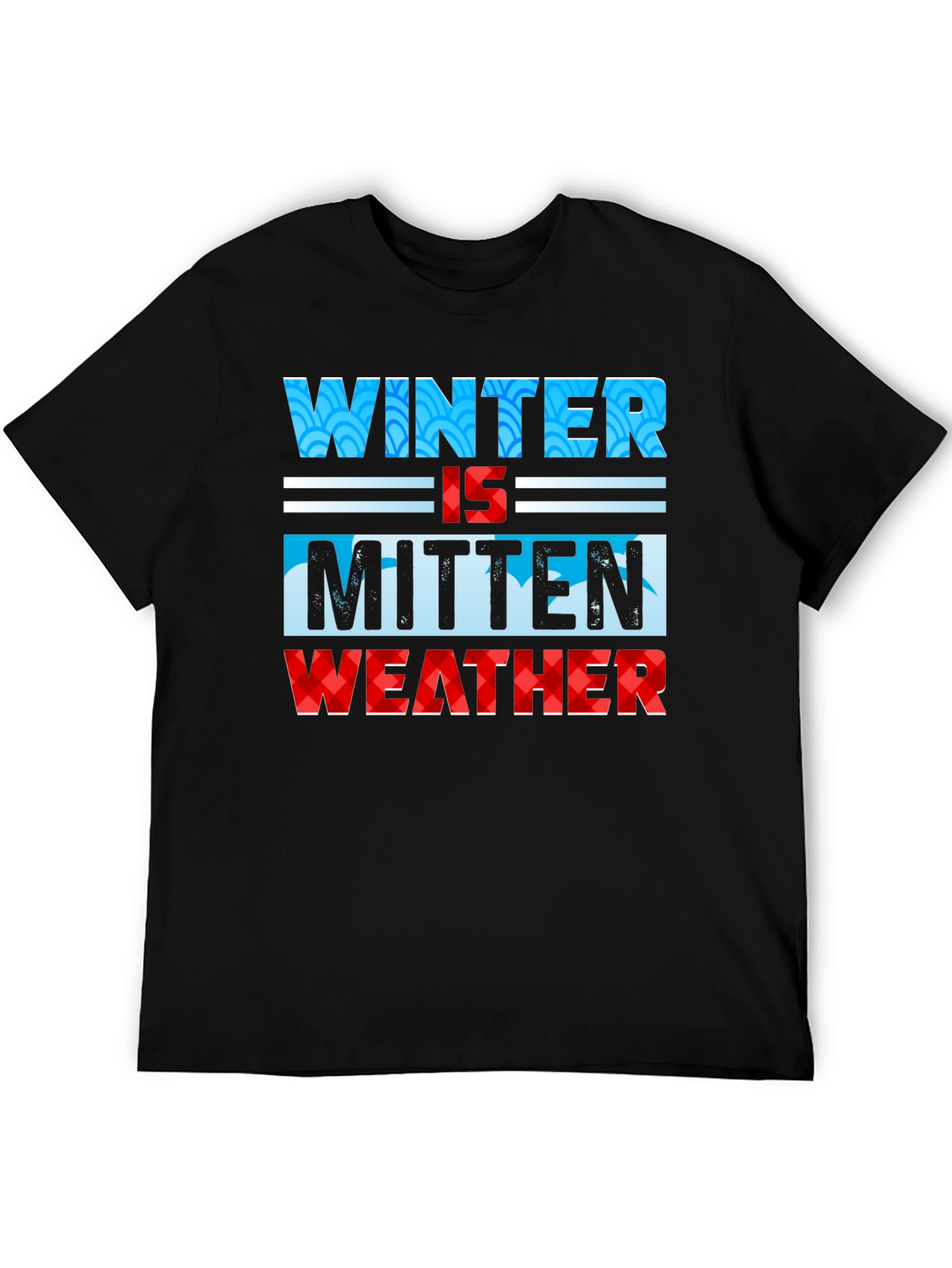 Winter Mitten Weather Black Graphic T-Shirt