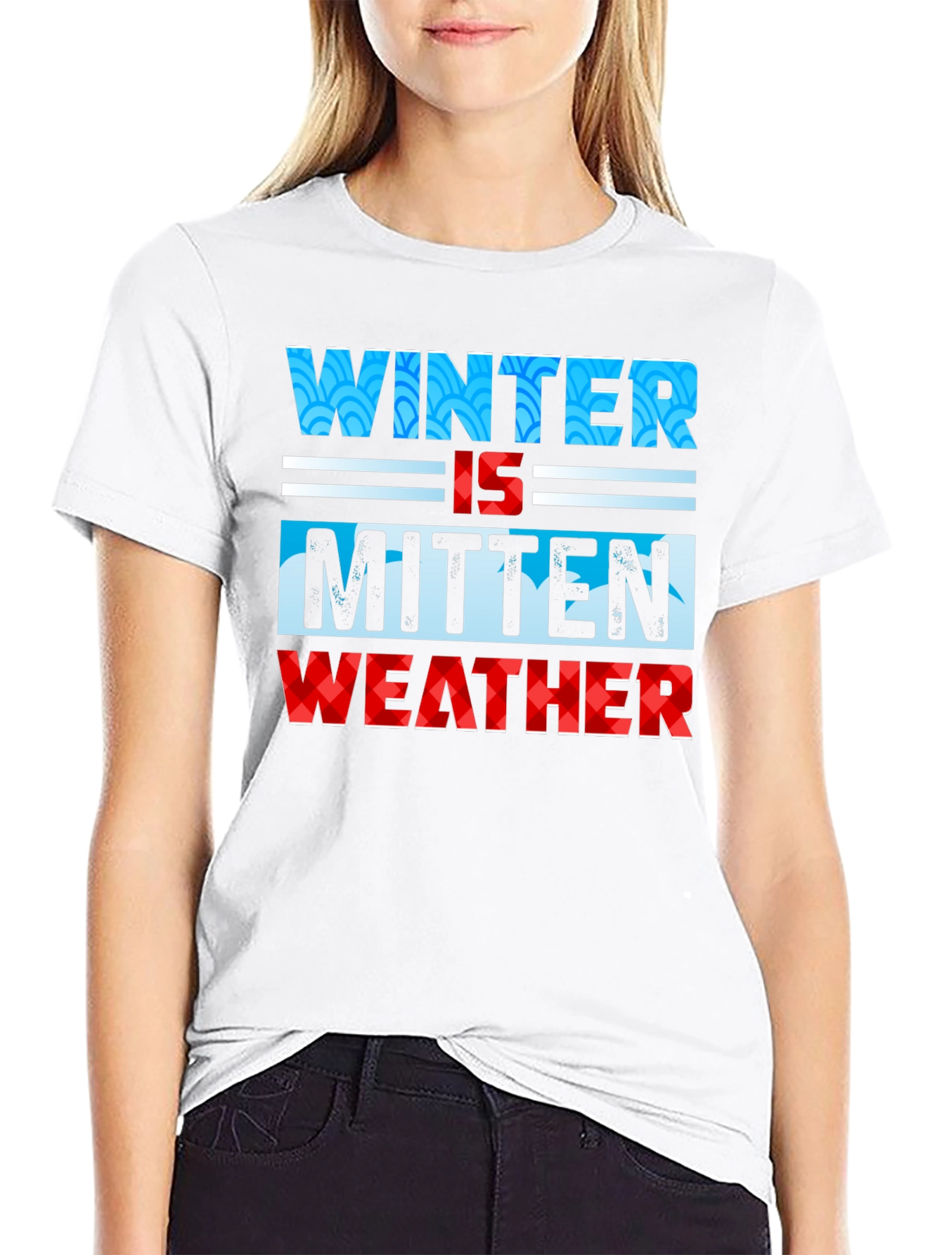 Winter Mitten Weather Black Graphic T-Shirt