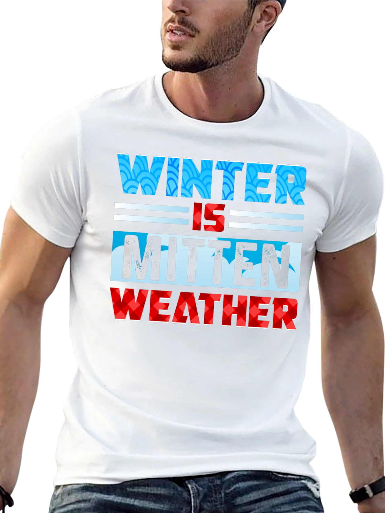 Winter Mitten Weather Black Graphic T-Shirt