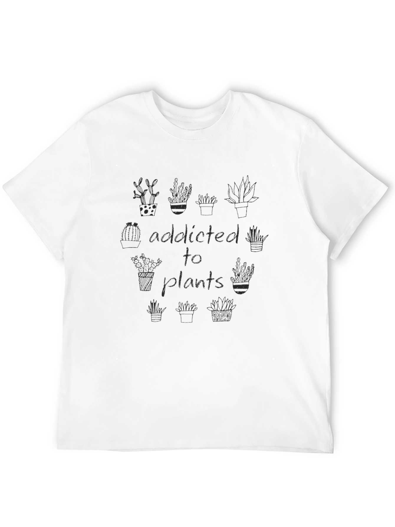 Addicted to Plants Black Graphic T-Shirt