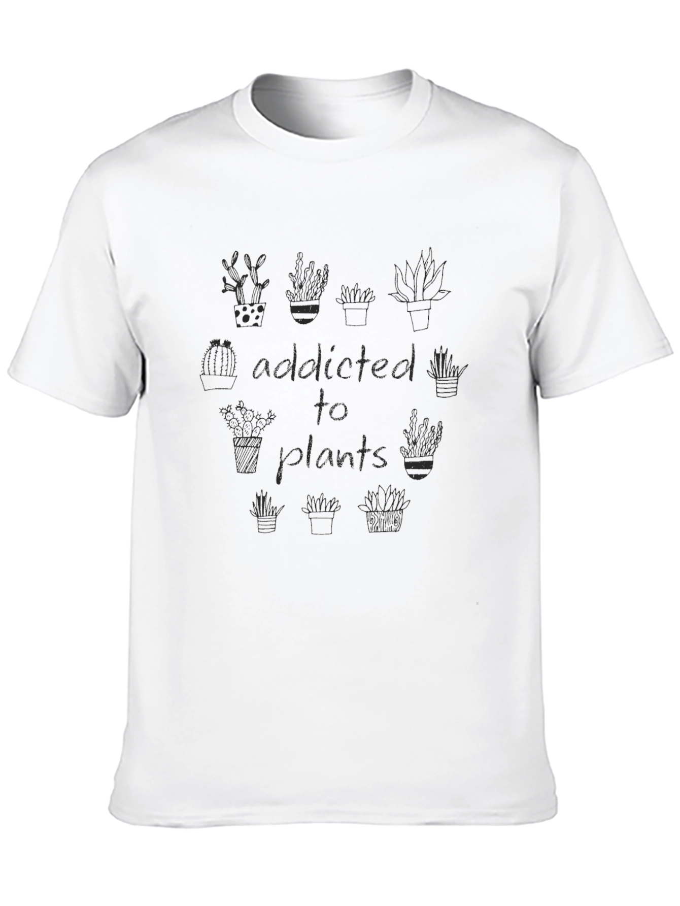 Addicted to Plants Black Graphic T-Shirt