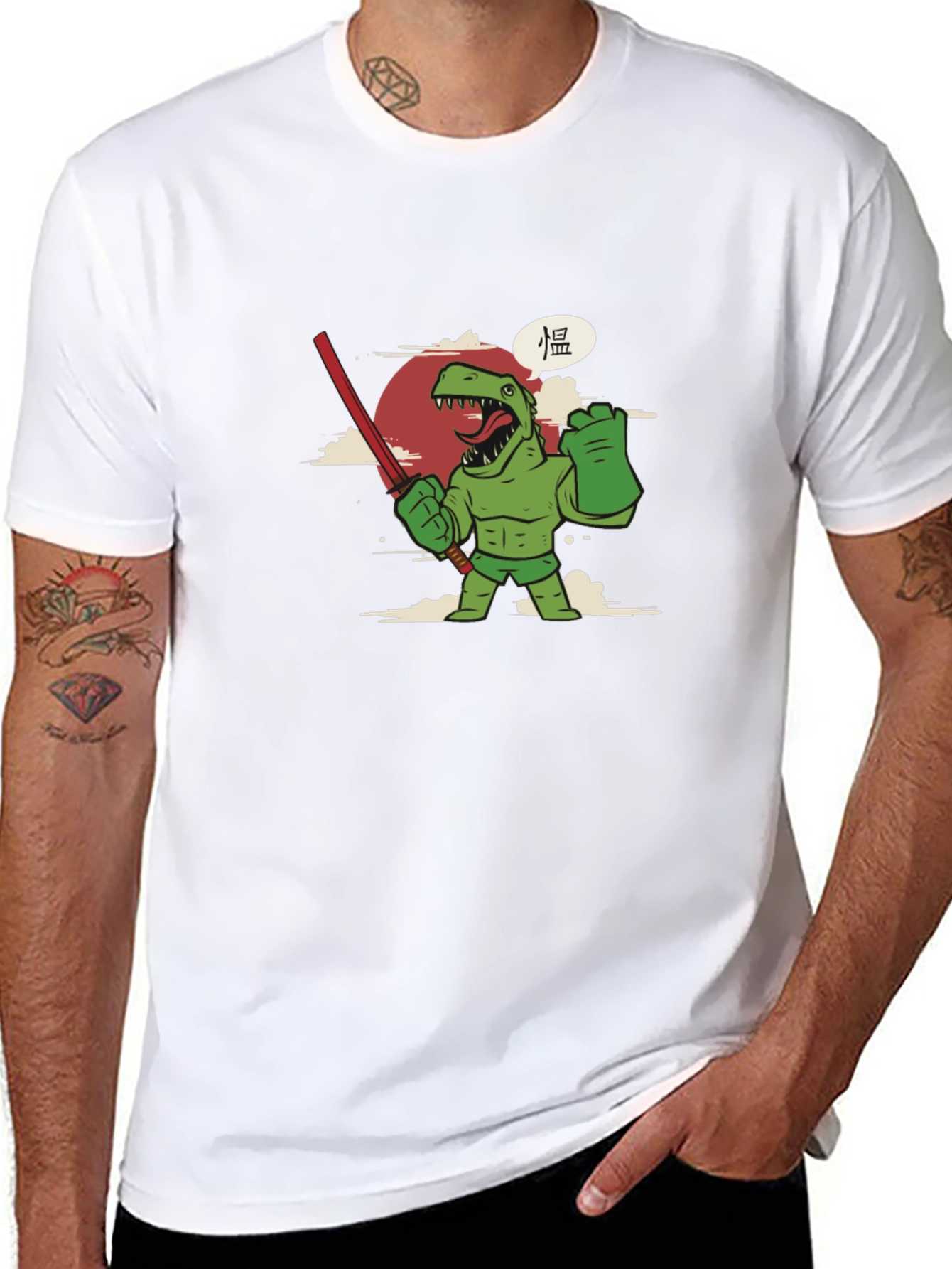 Dino Warrior Graphic Tee - Black