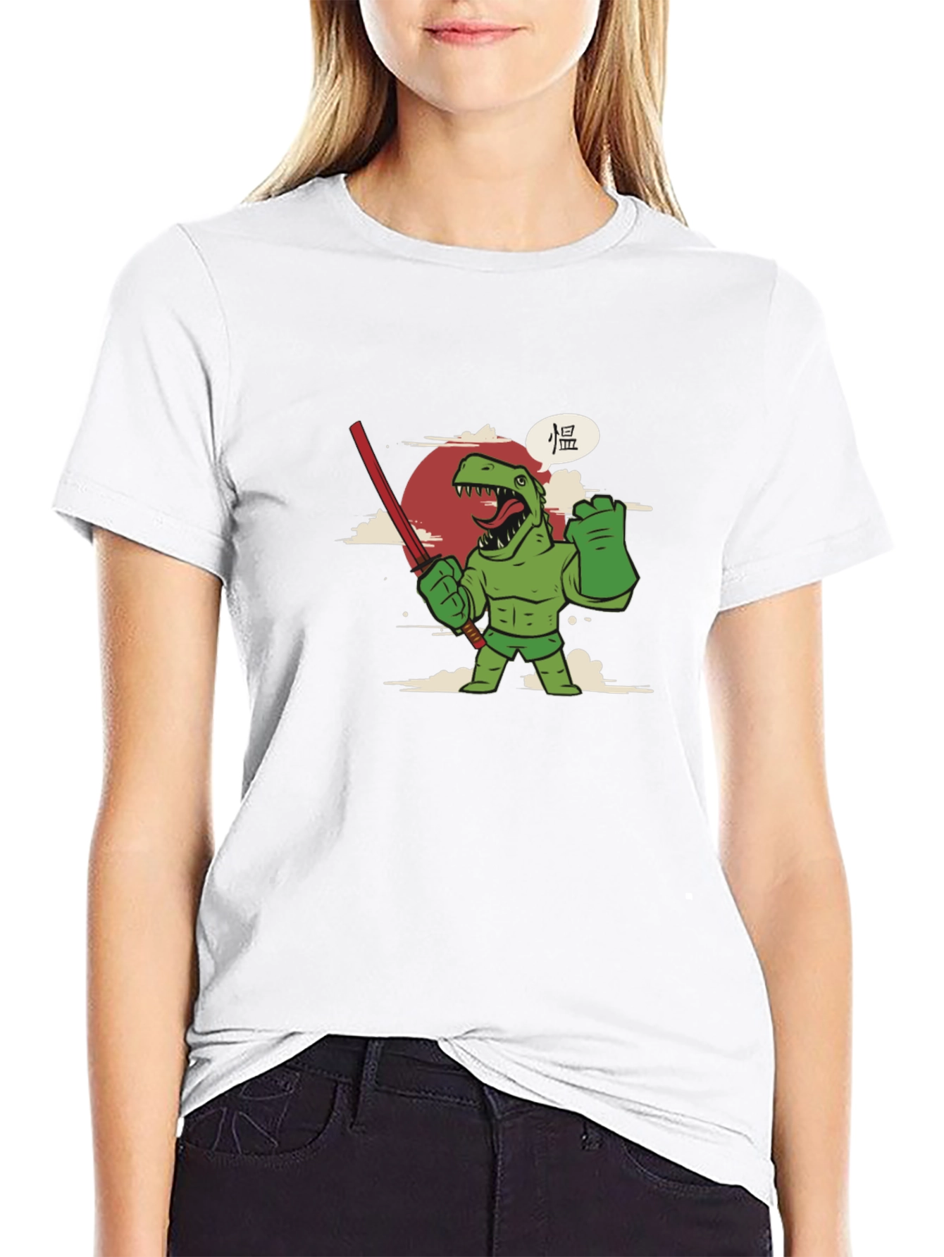 Dino Warrior Graphic Tee - Black