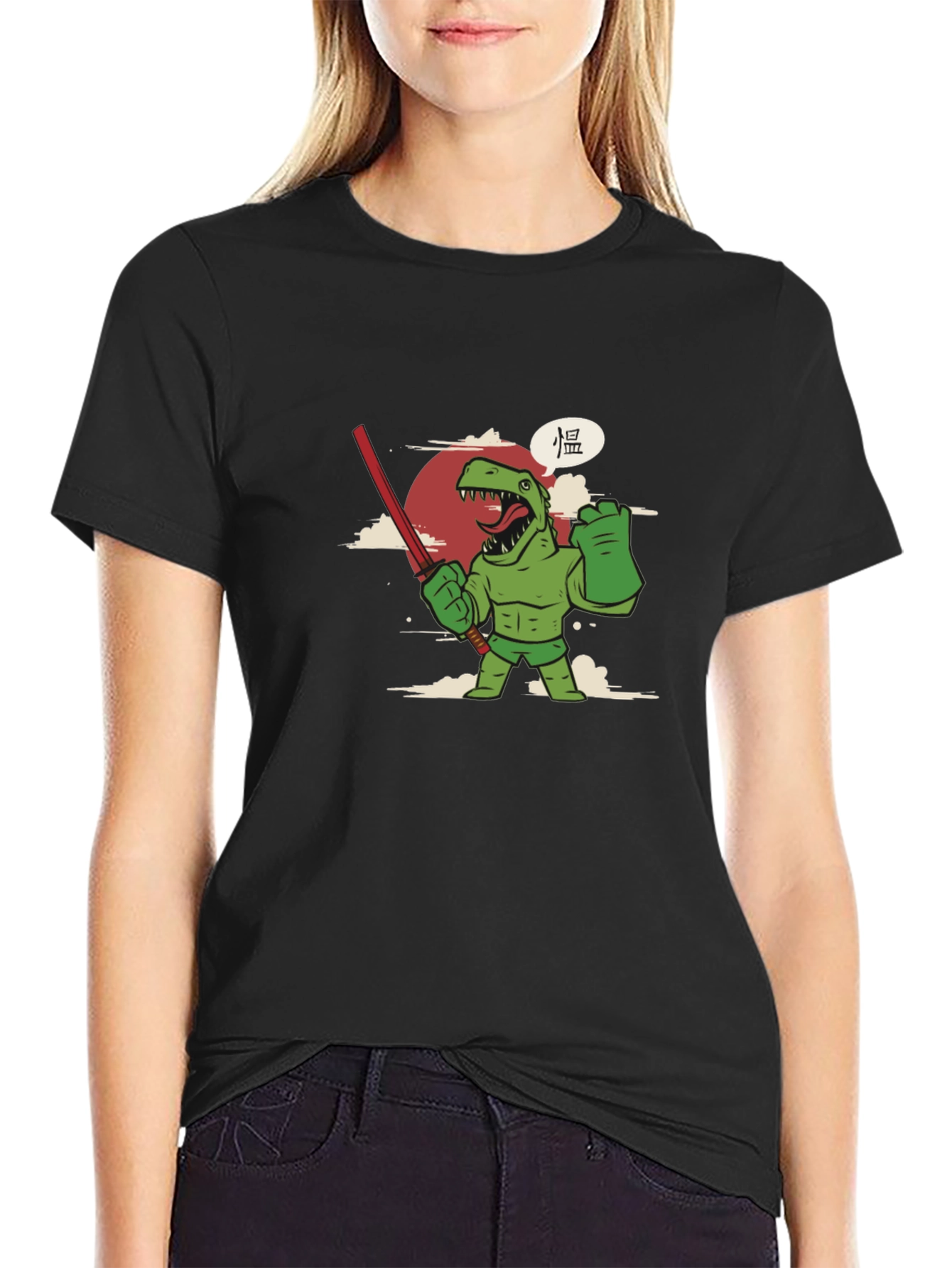 Dino Warrior Graphic Tee - Black