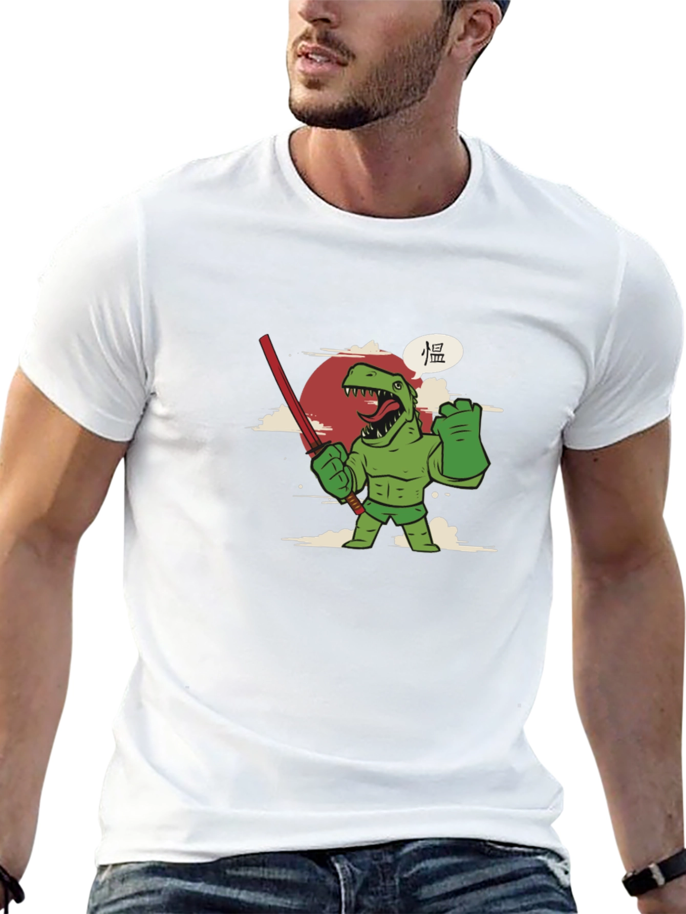Dino Warrior Graphic Tee - Black