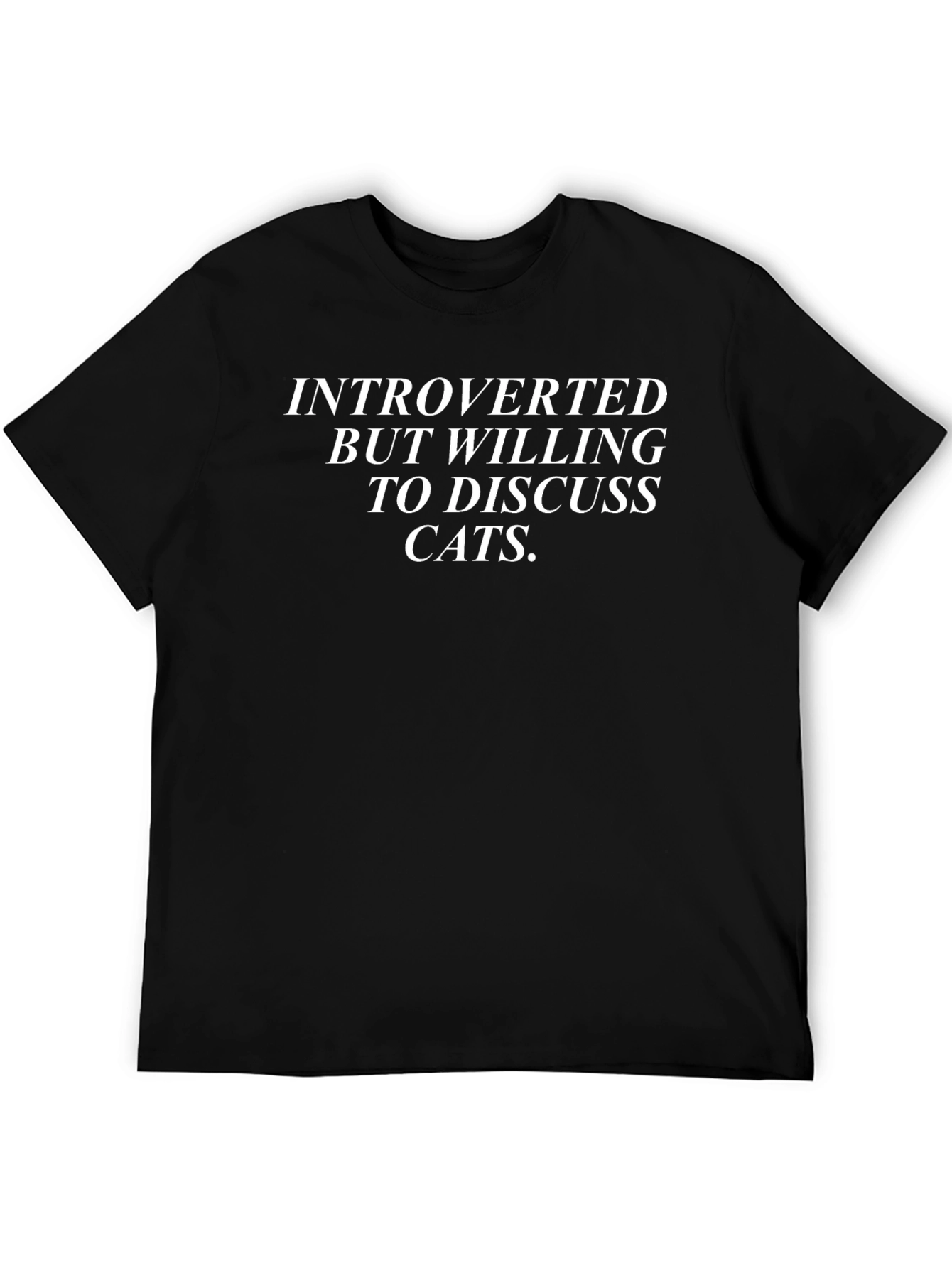 Introverted Cat Lover Tee - Black T-Shirt