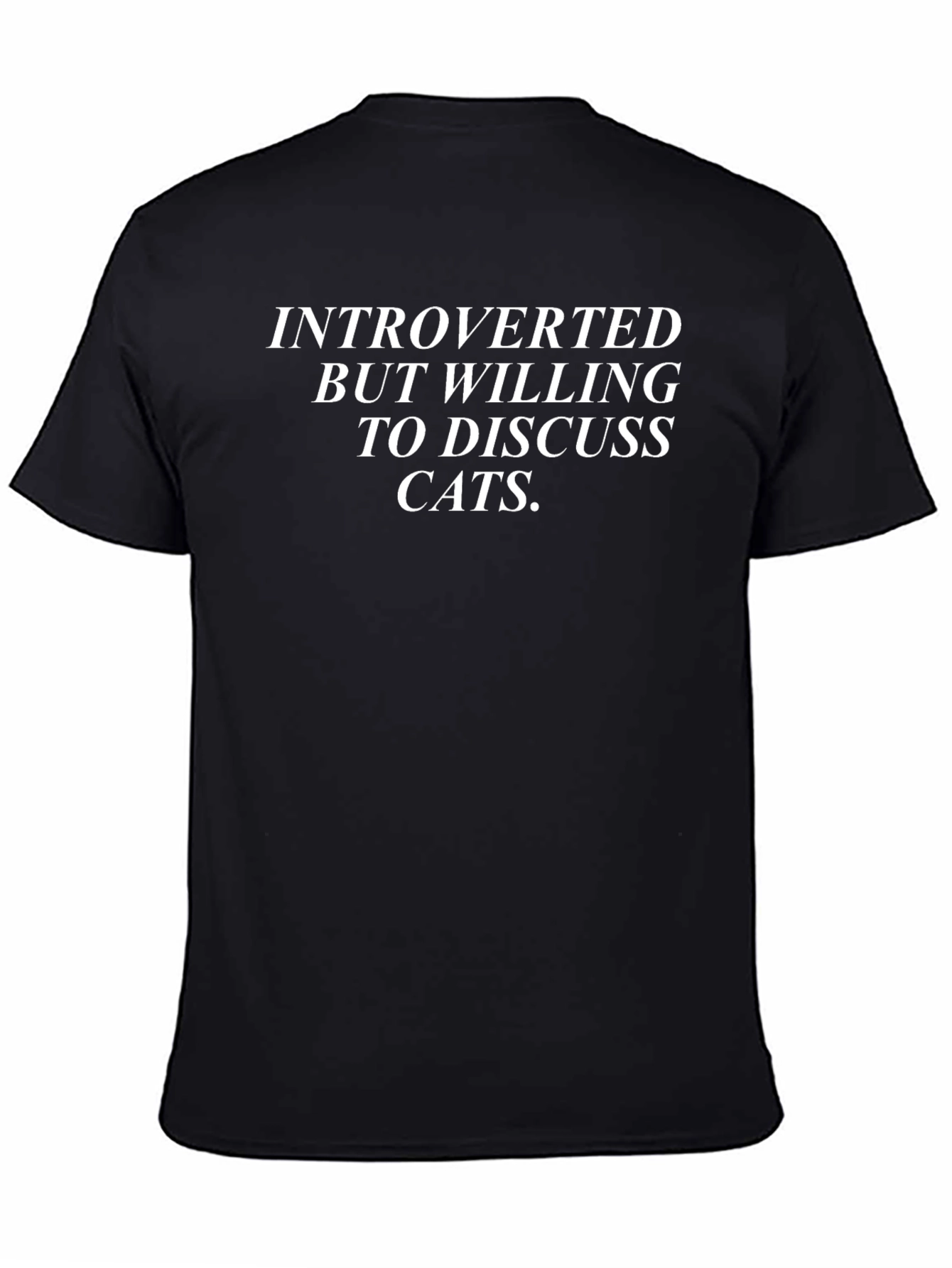 Introverted Cat Lover Tee - Black T-Shirt