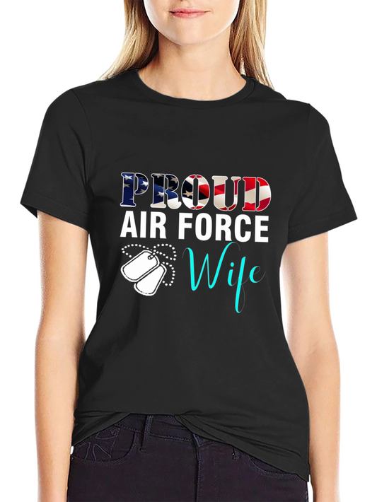 Proud Air Force Wife Black T-Shirt