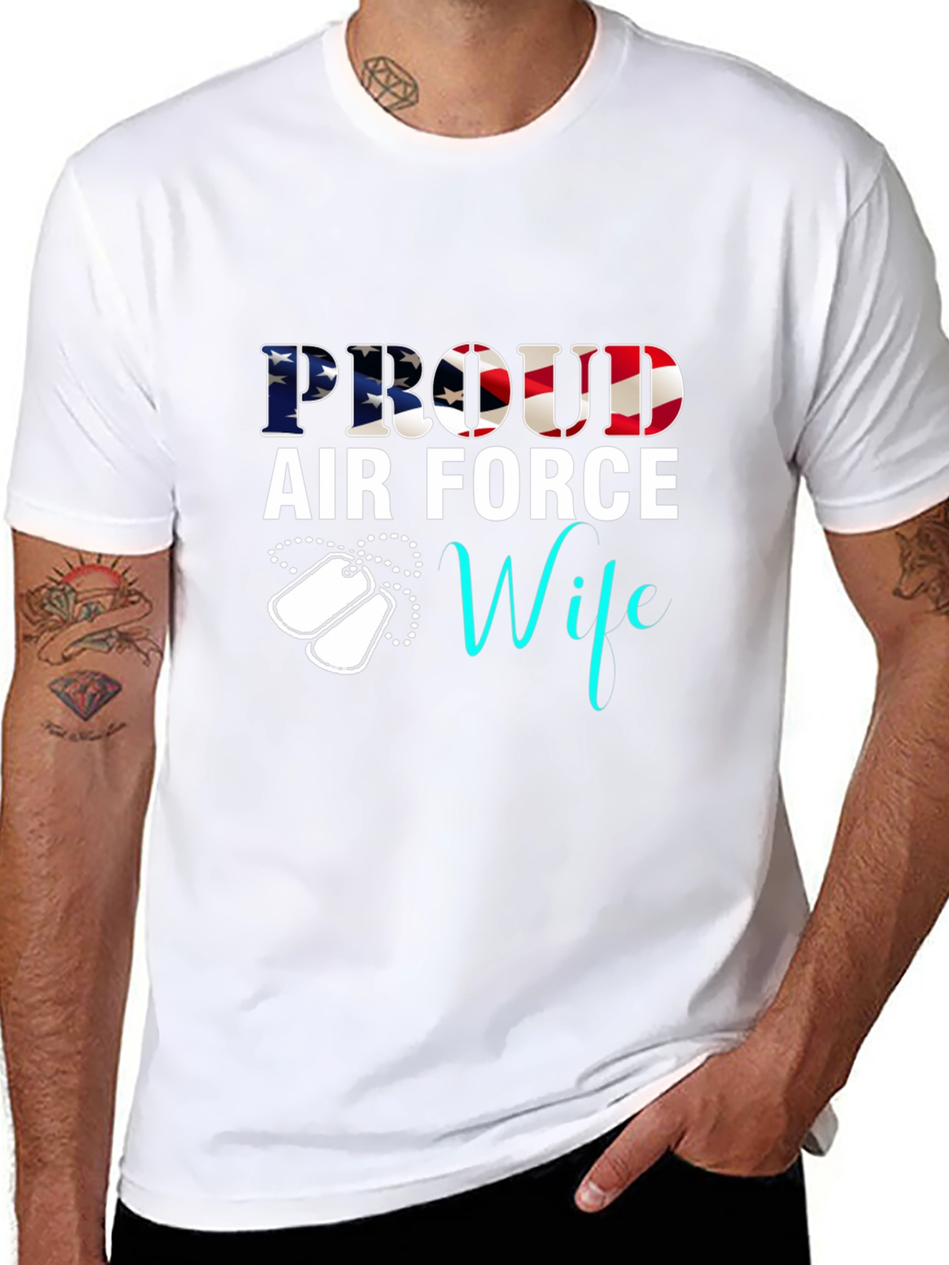 Proud Air Force Wife Black T-Shirt