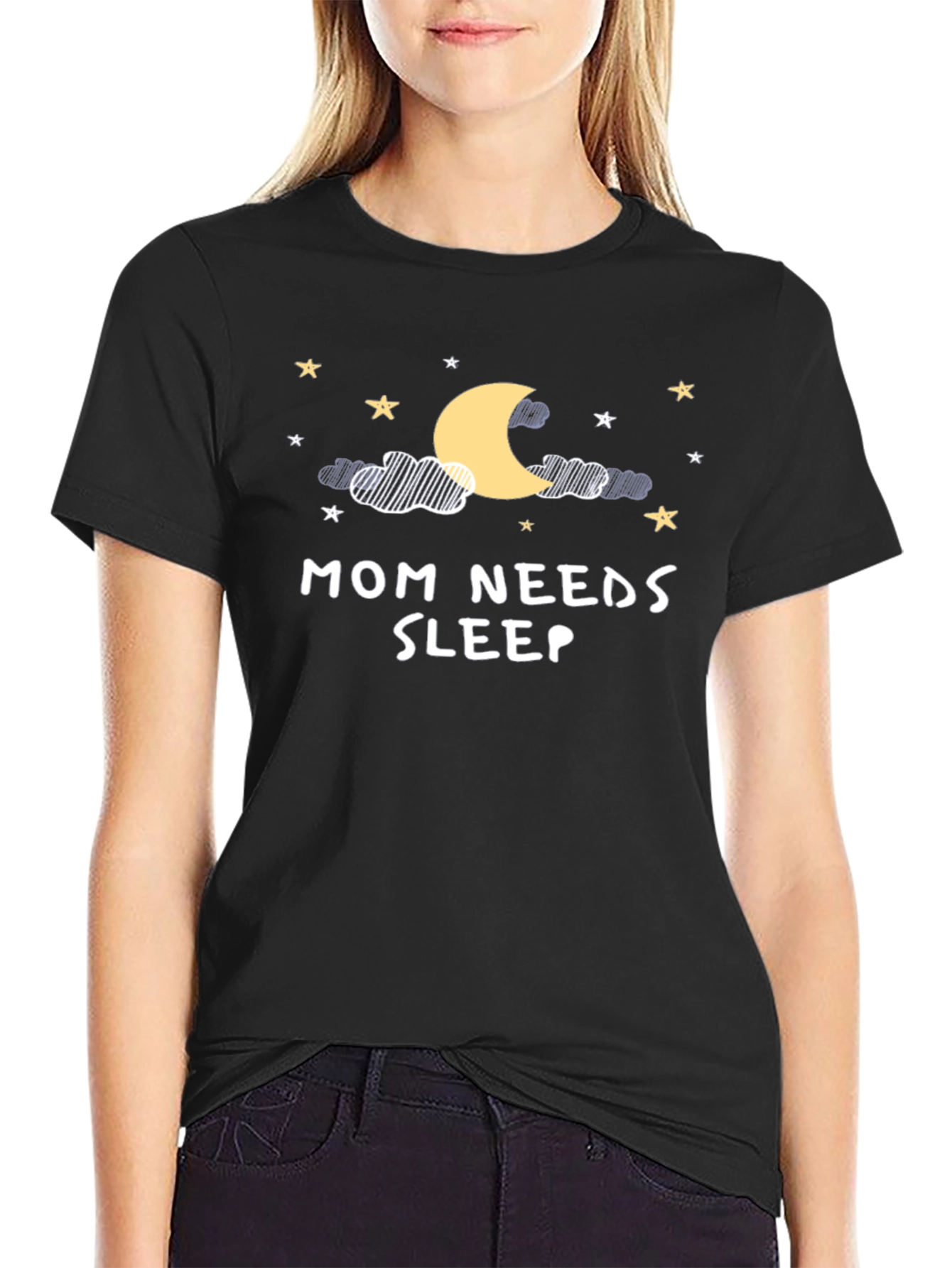 Mom Needs Sleep Graphic Tee - Black