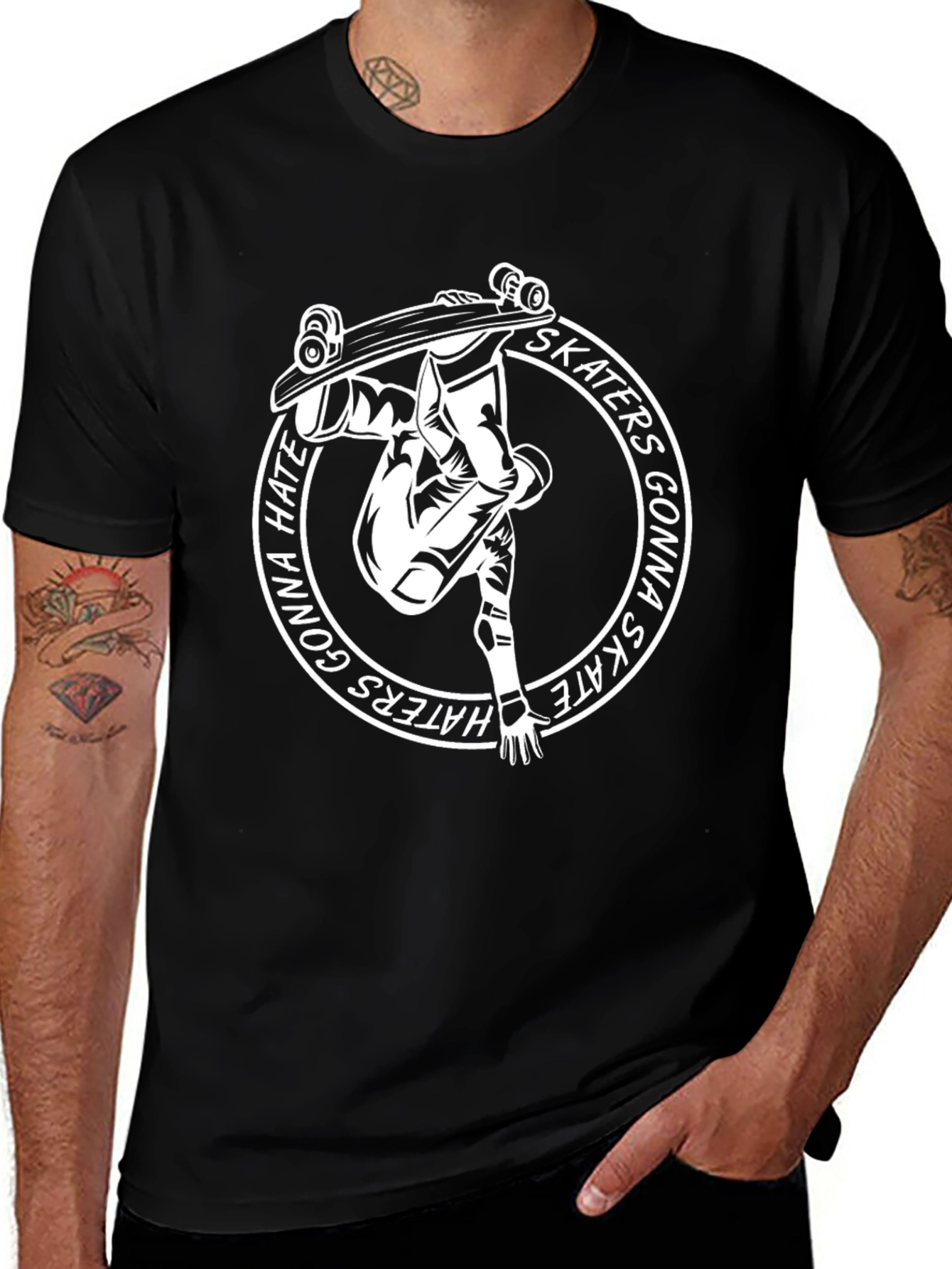 Skaters Gonna Skate T-Shirt - Black Graphic Tee