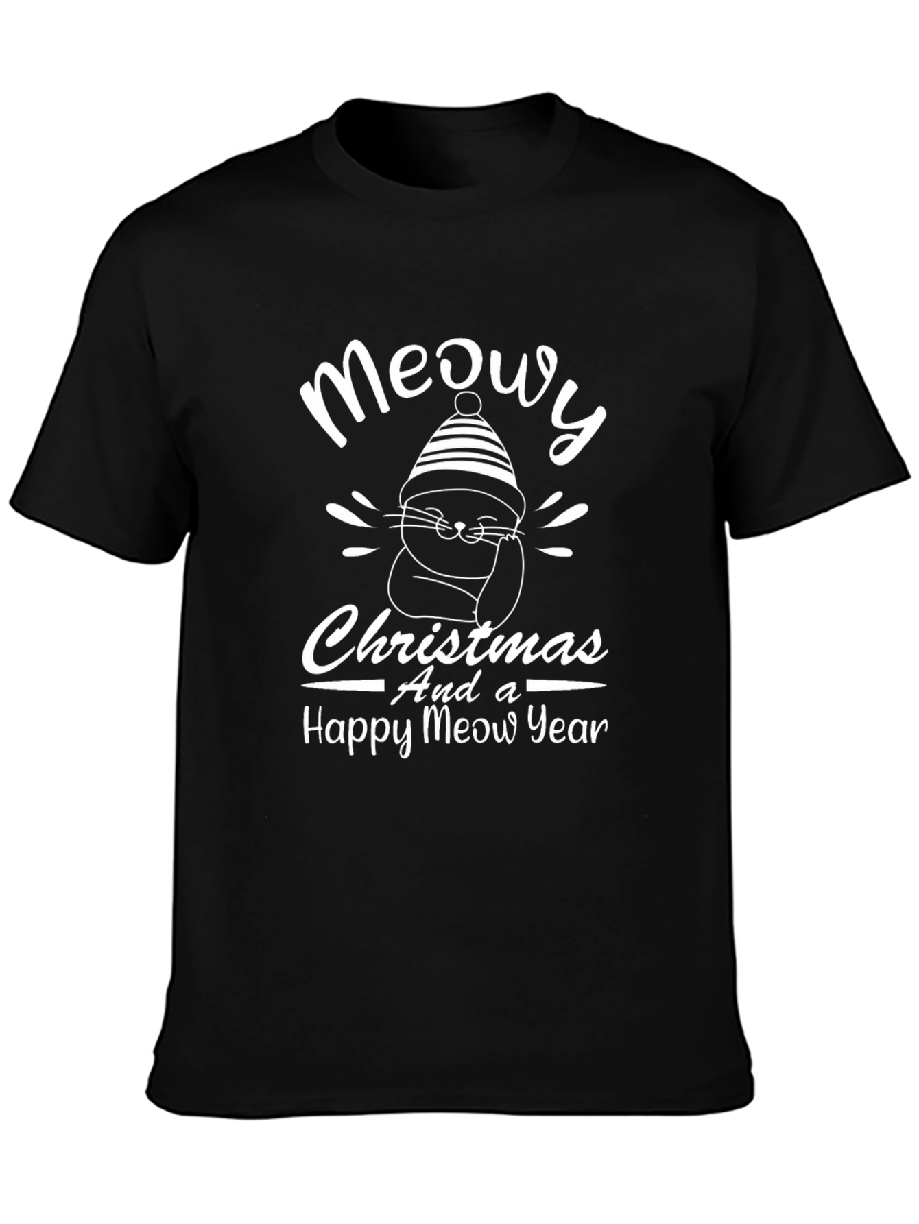 Meowy Christmas Graphic T-Shirt