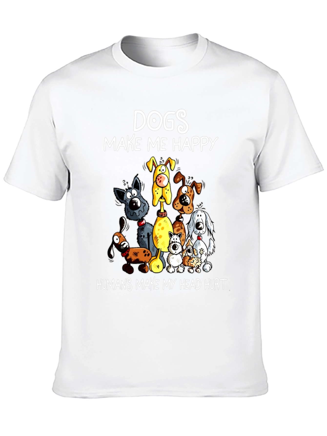 Dogs Make Me Happy Graphic T-Shirt