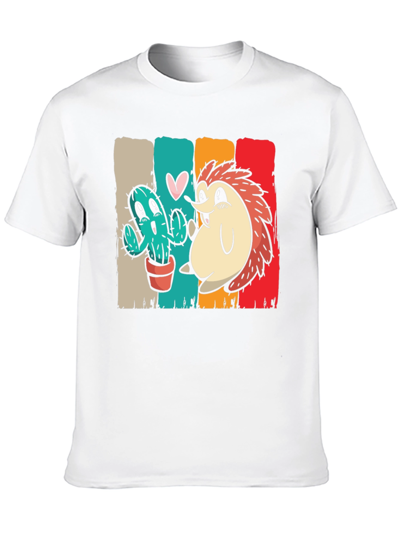Cactus and Hedgehog Black T-Shirt
