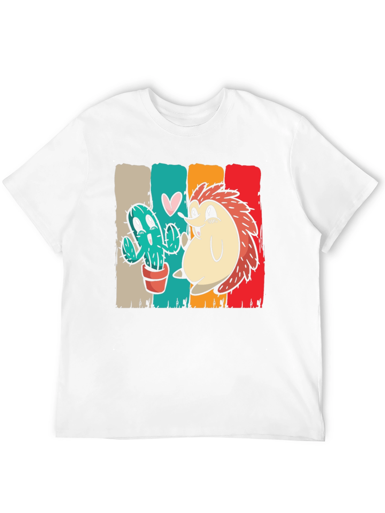 Cactus and Hedgehog Black T-Shirt