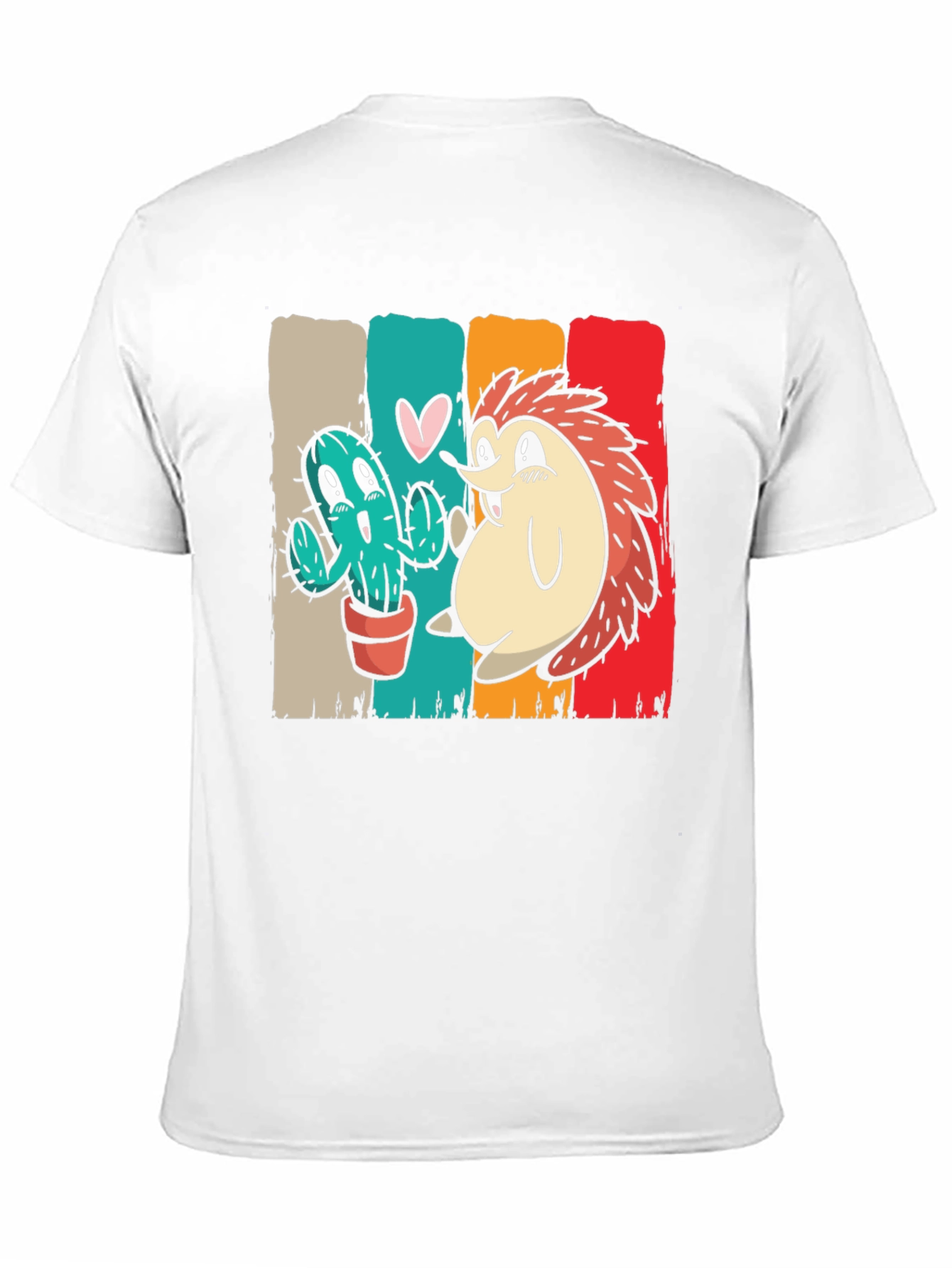 Cactus and Hedgehog Black T-Shirt