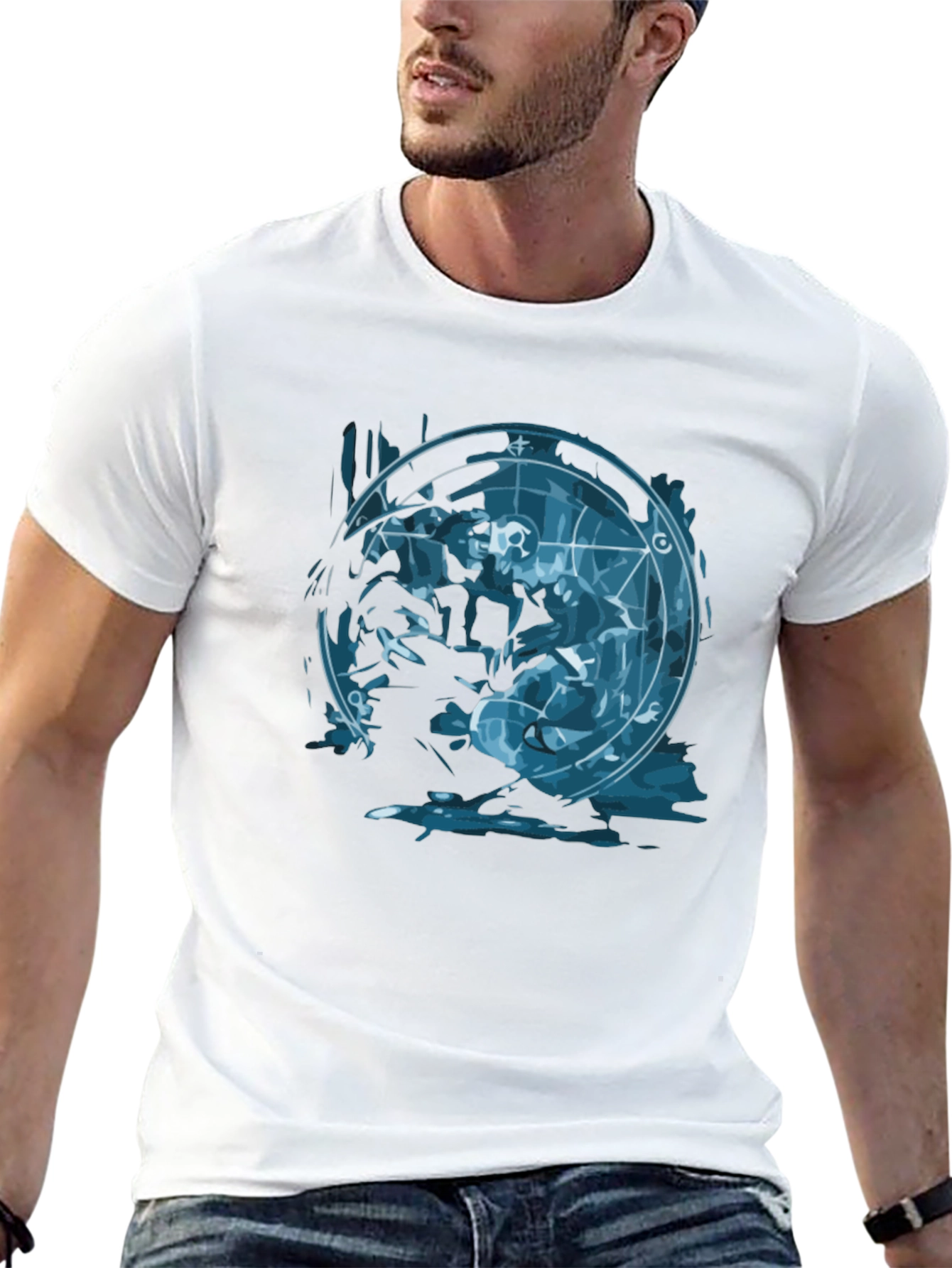 Alchemy Circle Graphic Tee - Black Cotton T-Shirt