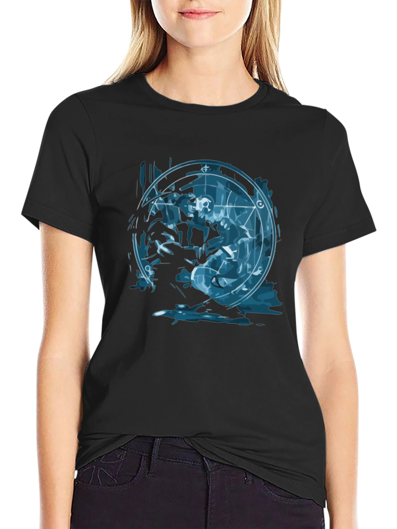 Alchemy Circle Graphic Tee - Black Cotton T-Shirt